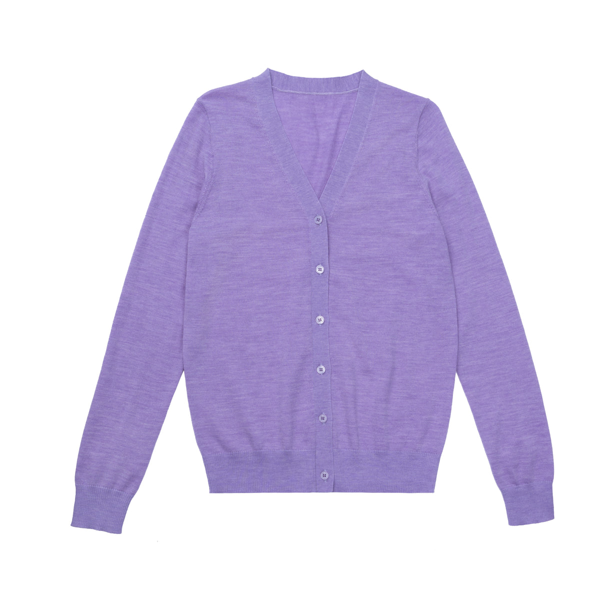 Women's Merino Wool V-Neck Cardigan in Lilac by JENNIE LIU