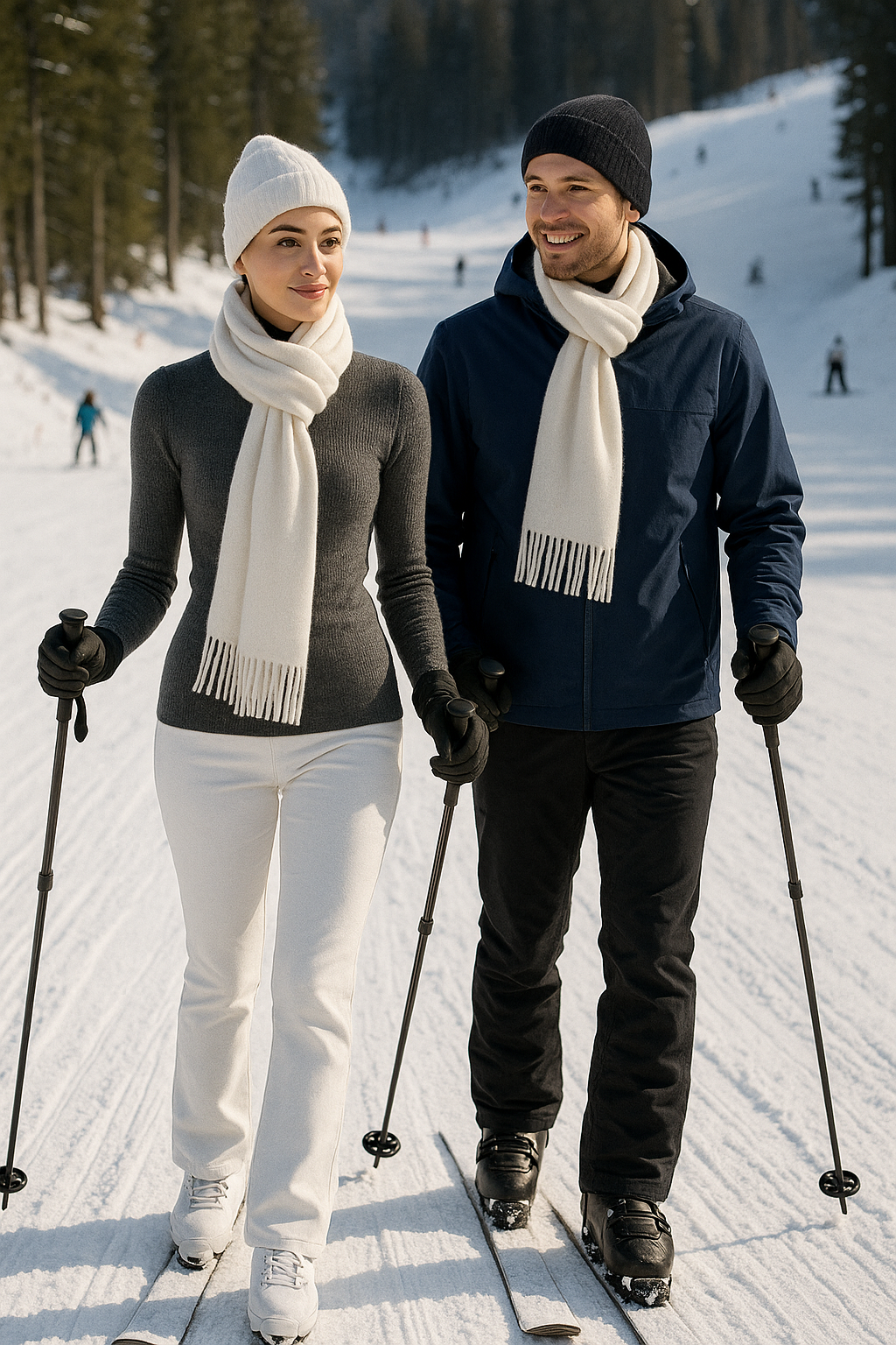 JENNIE LIU Women's 100% Pure Cashmere Scarf 75"x12" Cashmere Scarves for Women