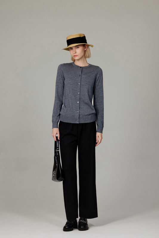 JENNIE LIU Women's 100% Merino Wool Light Weight Cardigan | Ultra Soft Fine-gauge Sweaters for Women | Machine Washable