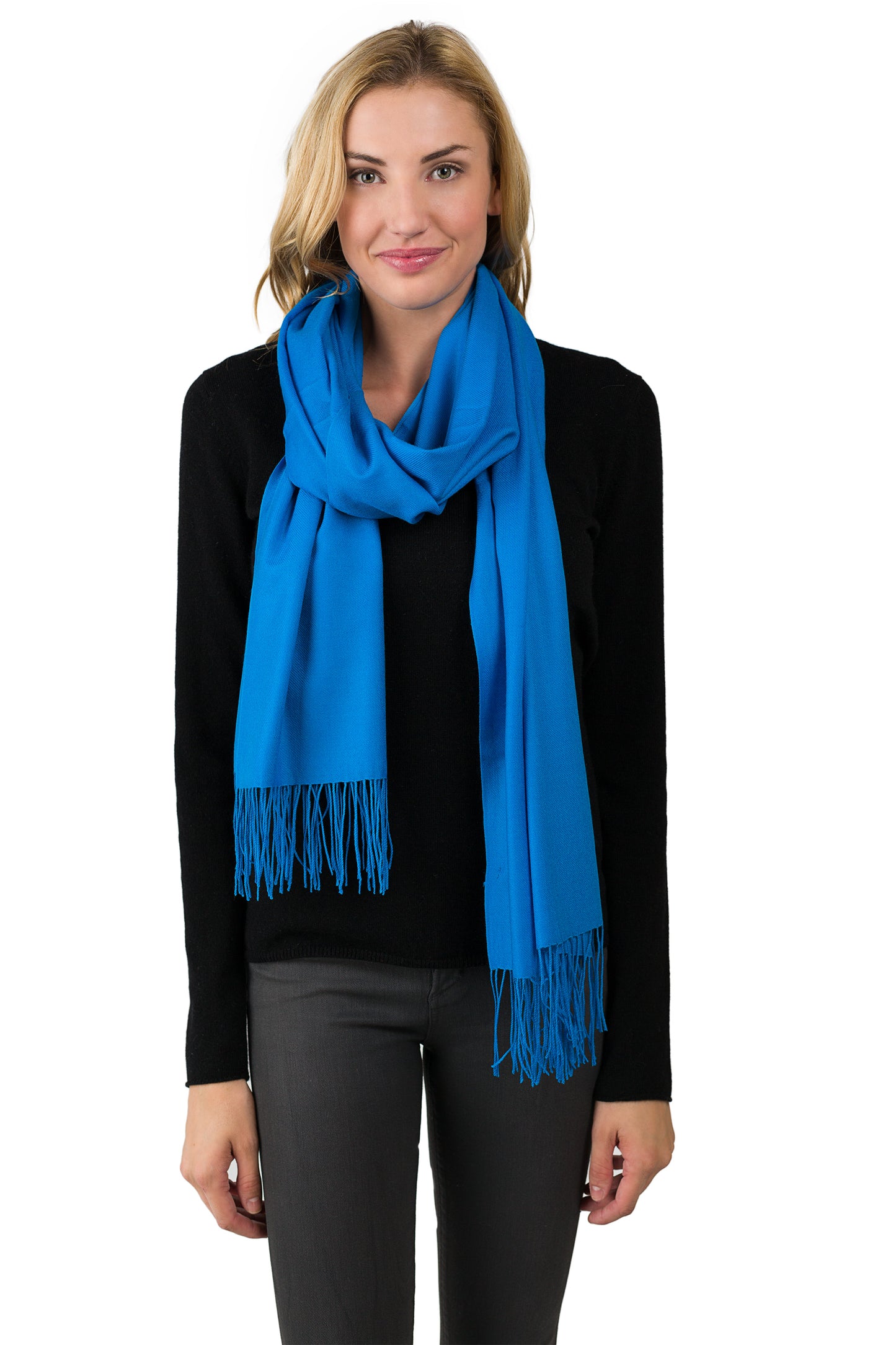 JENNIE LIU Women's 80" X 28" Tissue Wight Wool Cashmere Wrap