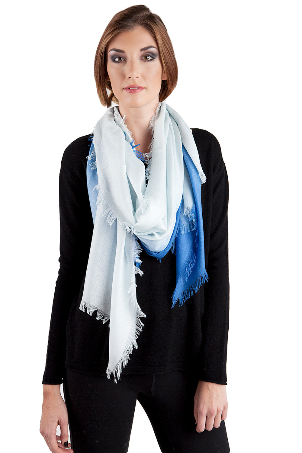JENNIE LIU Women's 80" X 30" Ultra Thin Tissue Weight Silk Cashmere Shawl Wrap