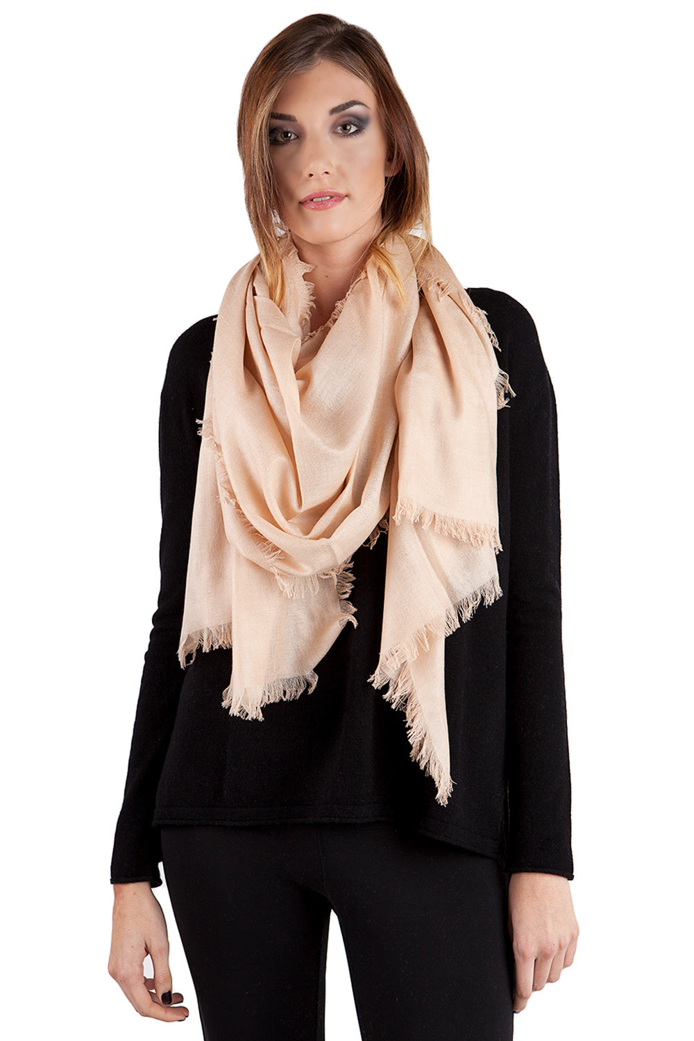 JENNIE LIU Women's 80" X 30" Ultra Thin Tissue Weight Silk Cashmere Shawl Wrap