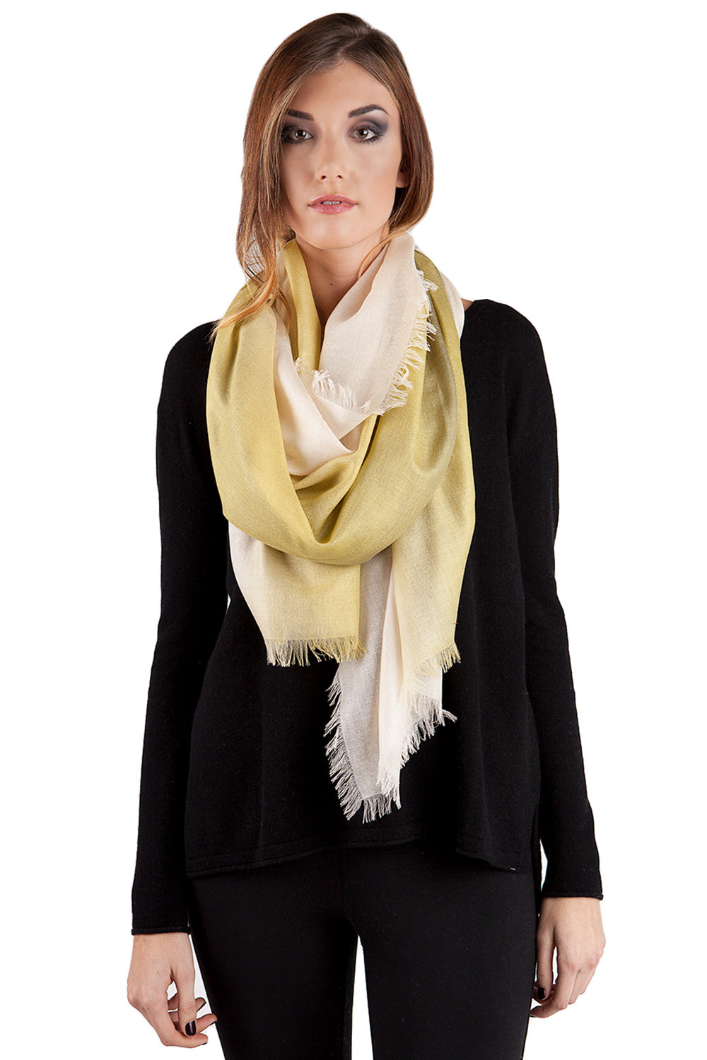 JENNIE LIU Women's 80" X 30" Ultra Thin Tissue Weight Silk Cashmere Shawl Wrap