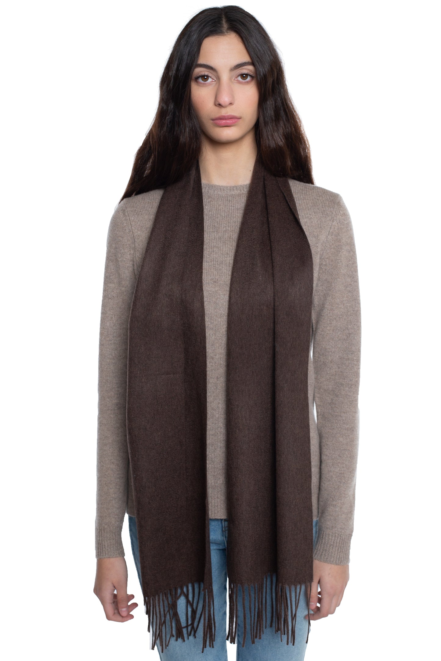 JENNIE LIU Women's 100% Pure Cashmere Scarf 75"x12" Cashmere Scarves for Women