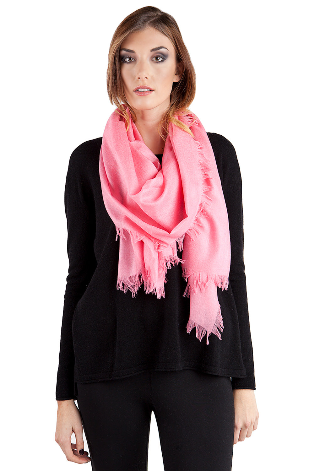 JENNIE LIU Women's 80" X 30" Ultra Thin Tissue Weight Silk Cashmere Shawl Wrap