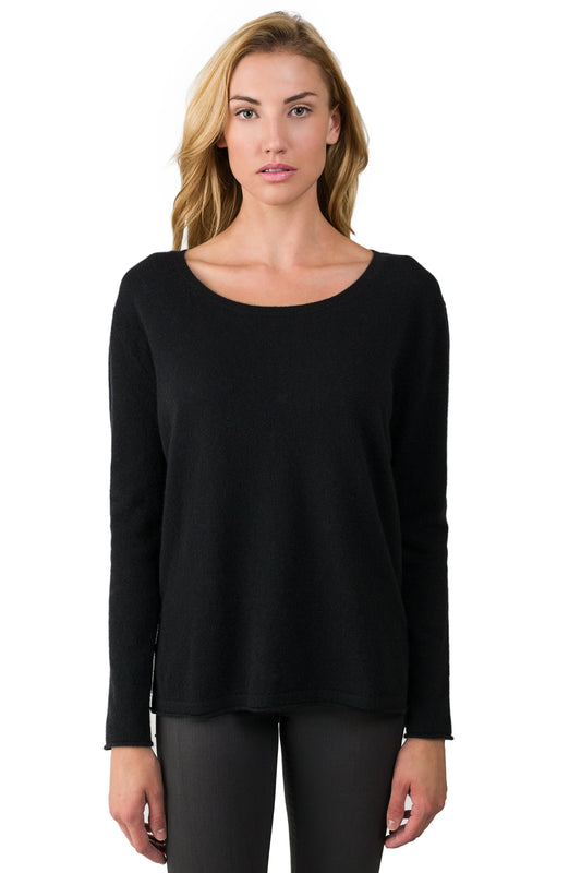 J CASHMERE Women's 100% Cashmere Dolman Sleeve Pullover High Low Sweater
