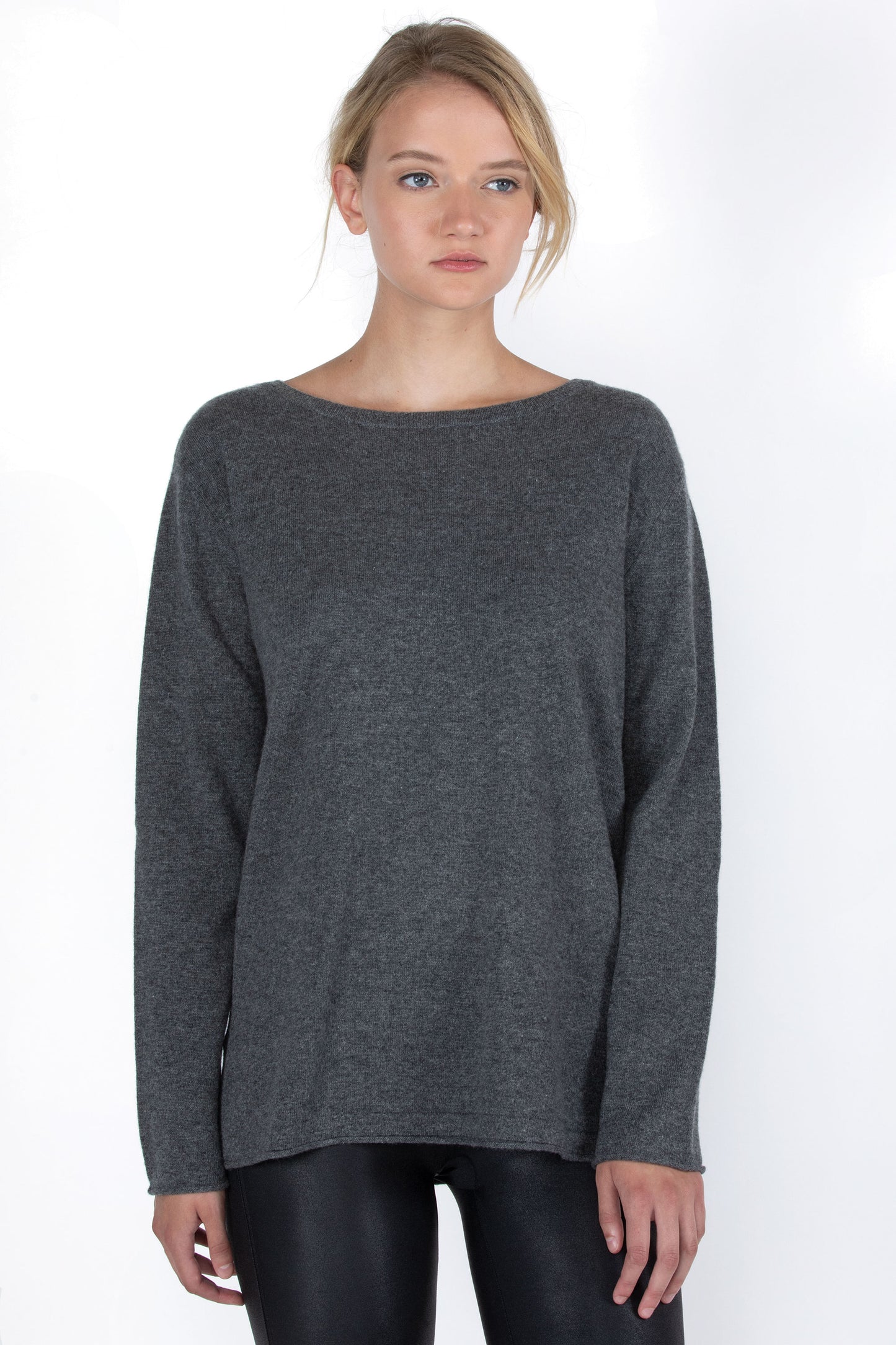 J CASHMERE Women's 100% Cashmere Dolman Sleeve Pullover High Low Sweater