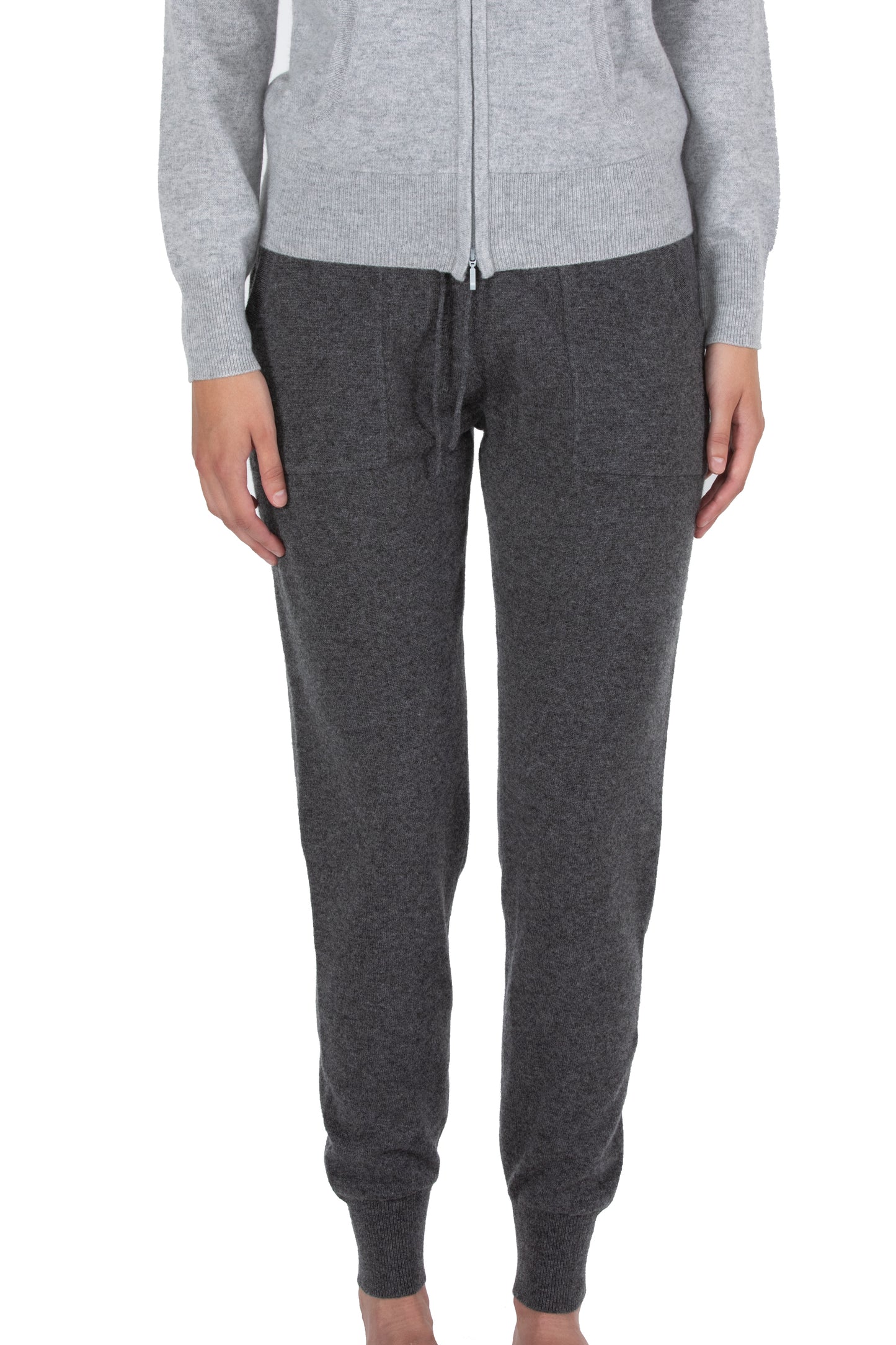 JENNIE LIU WOMEN'S 100% PURE CASHMERE KNITTED JOGGER PANTS