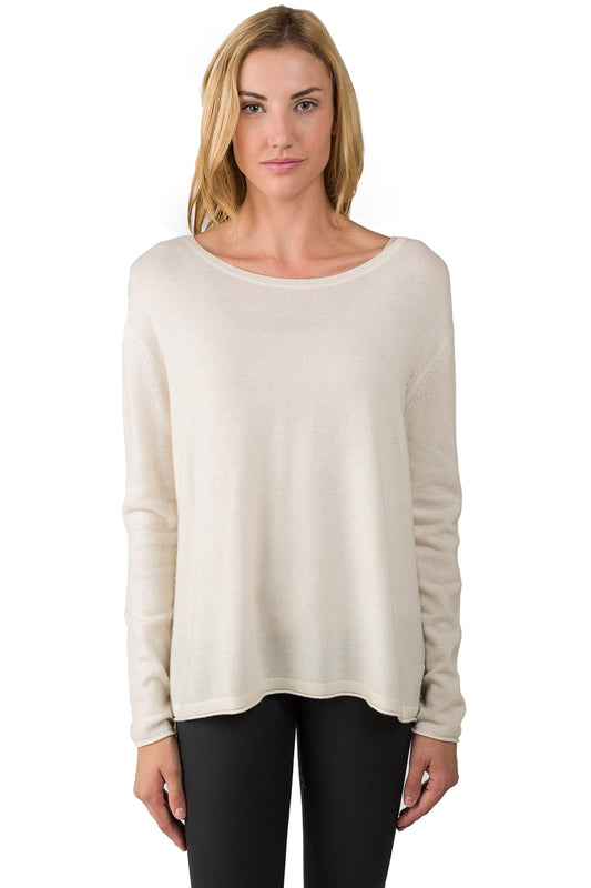 J CASHMERE Women's 100% Cashmere Dolman Sleeve Pullover High Low Sweater