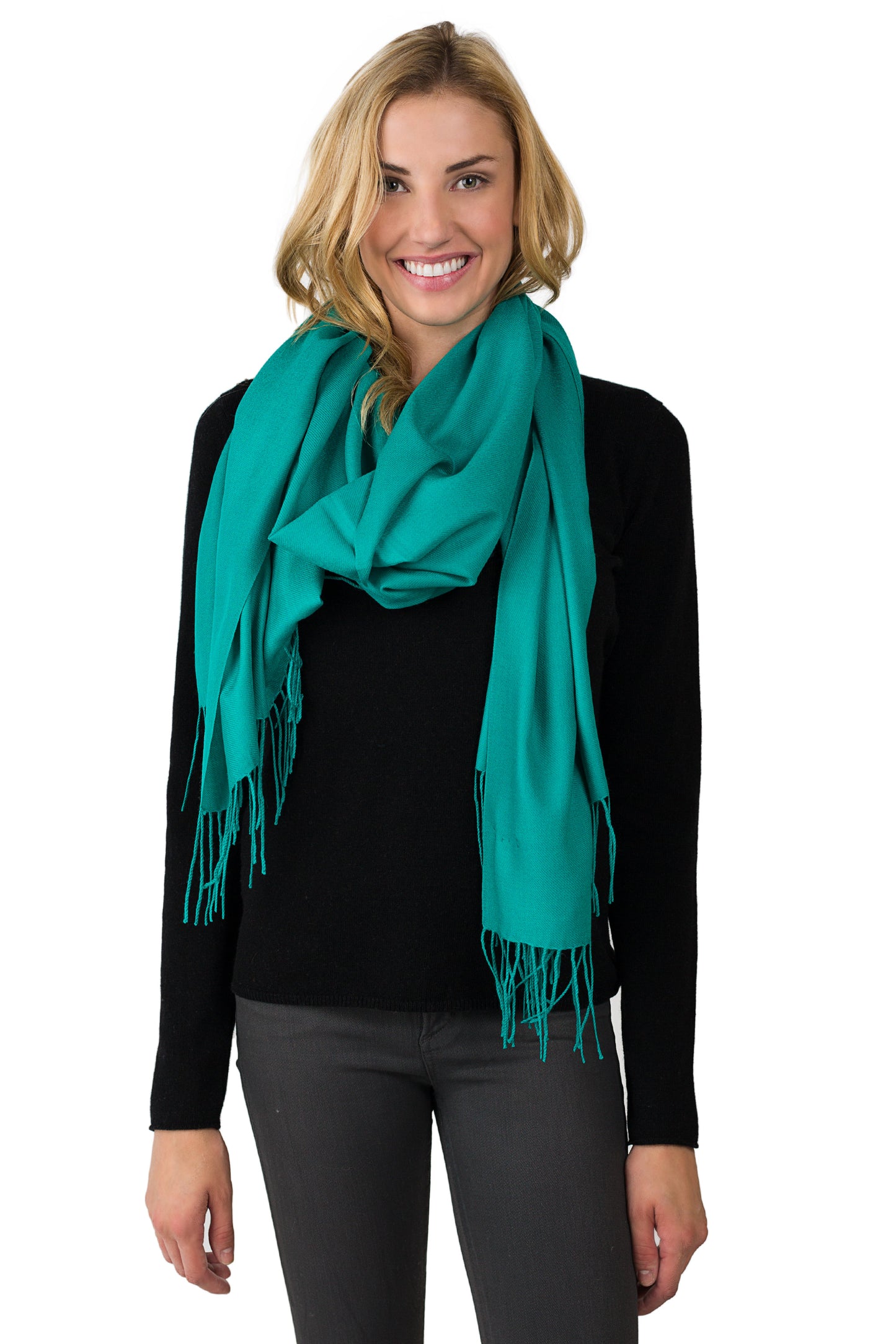JENNIE LIU Women's 80" X 28" Tissue Wight Wool Cashmere Wrap