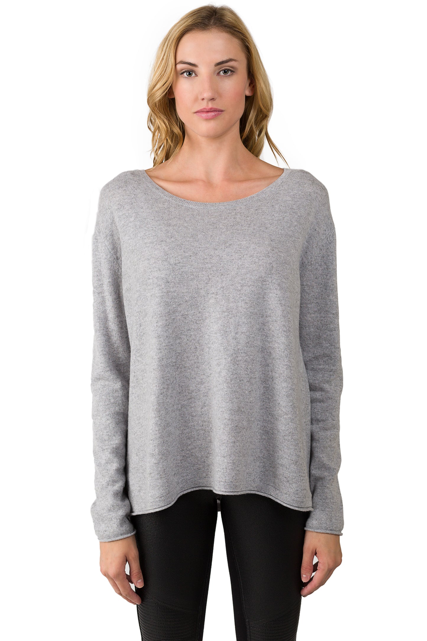 J CASHMERE Women's 100% Cashmere Dolman Sleeve Pullover High Low Sweater