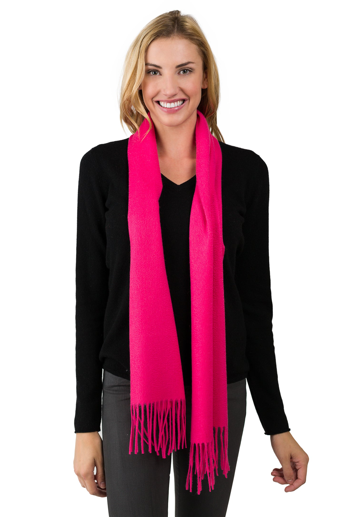 JENNIE LIU Women's 100% Pure Cashmere Scarf 75"x12" Cashmere Scarves for Women
