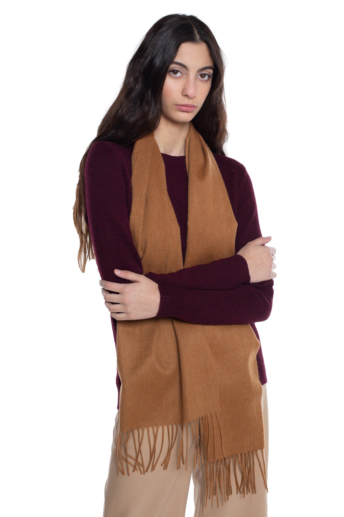 JENNIE LIU Women's 100% Pure Cashmere Scarf 75"x12" Cashmere Scarves for Women