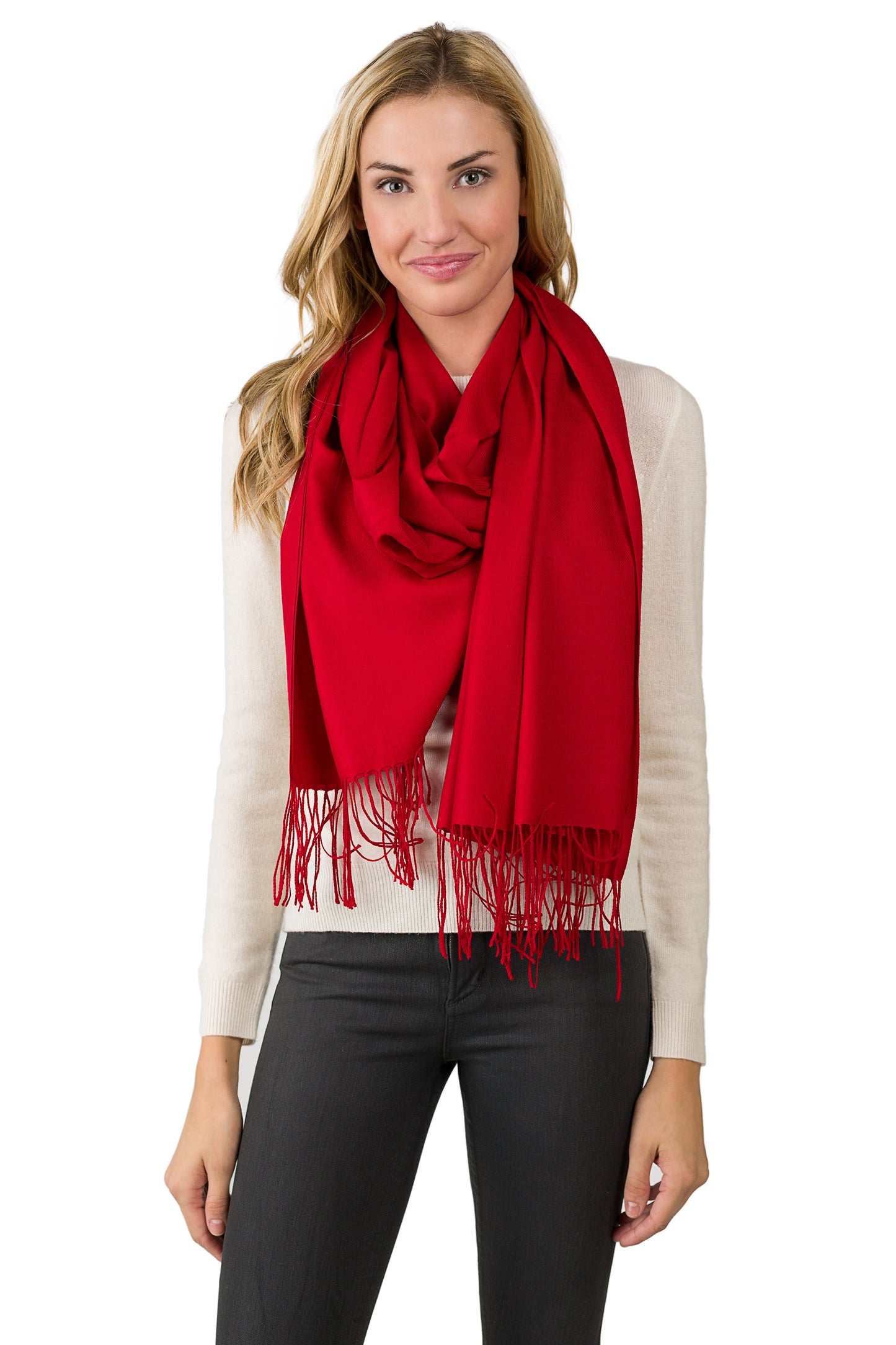 JENNIE LIU Women's 80" X 28" Tissue Wight Wool Cashmere Wrap