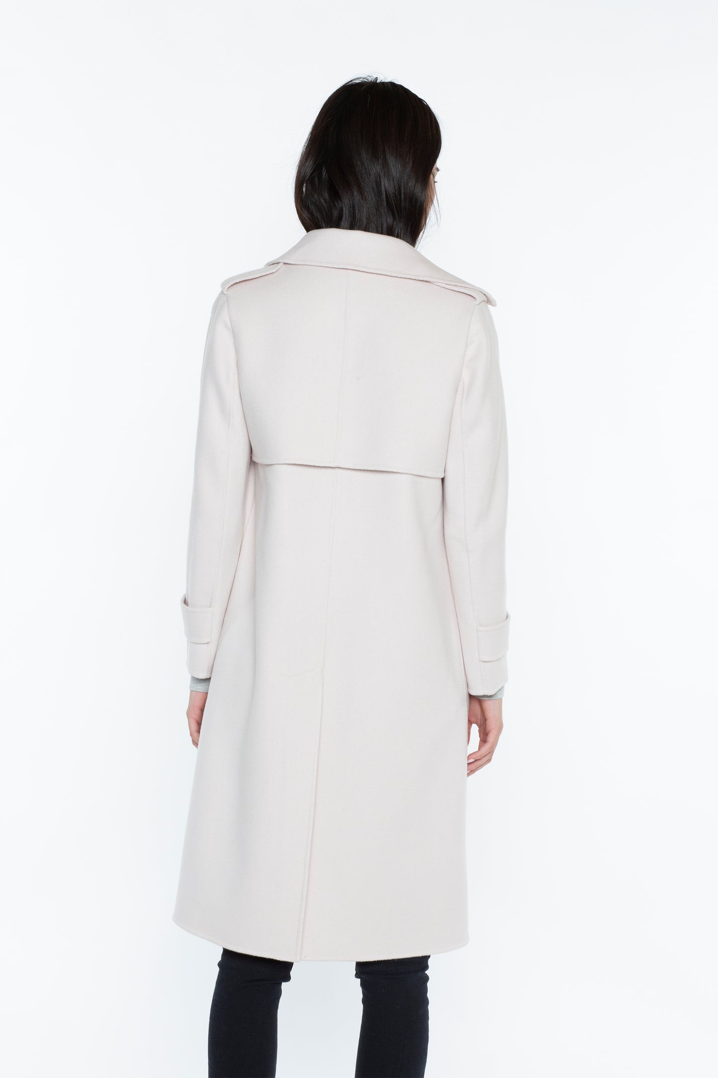 JENNIE LIU WOMEN'S CASHMERE WOOL DOUBLE-FACED TRENCH COAT