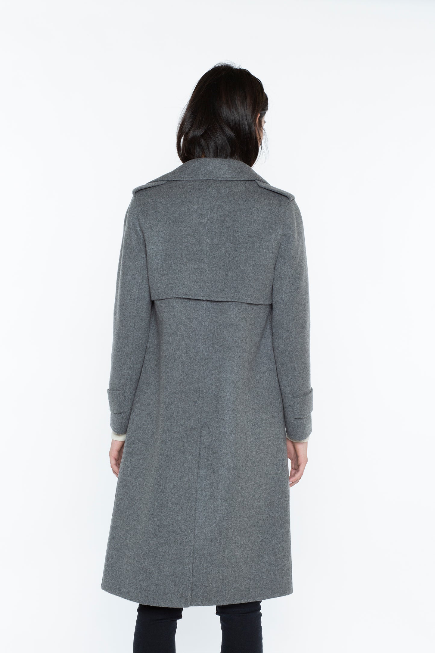 JENNIE LIU WOMEN'S CASHMERE WOOL DOUBLE-FACED TRENCH COAT