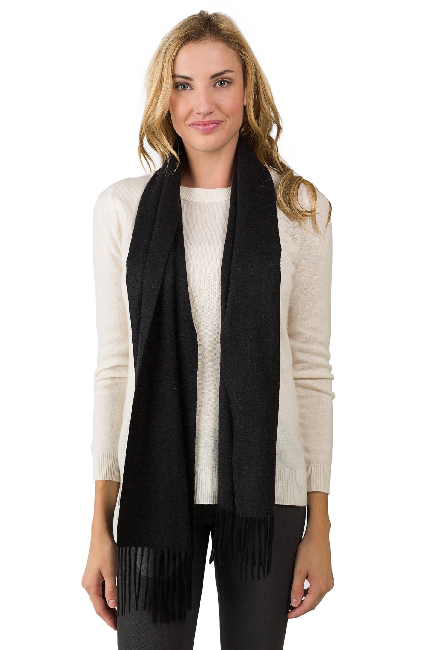 JENNIE LIU Women's 100% Pure Cashmere Scarf 75"x12" Cashmere Scarves for Women