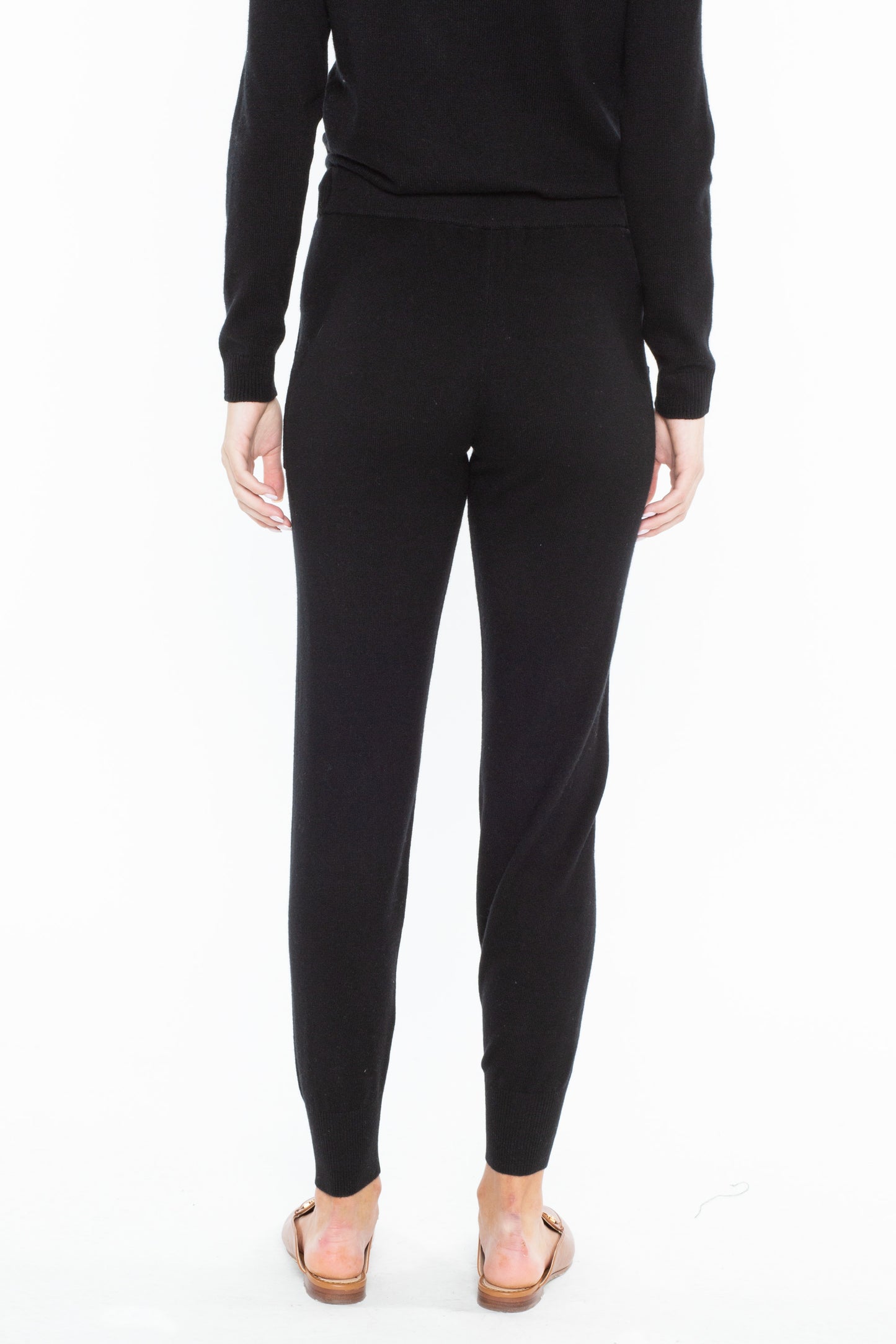 JENNIE LIU WOMEN'S 100% PURE CASHMERE KNITTED JOGGER PANTS