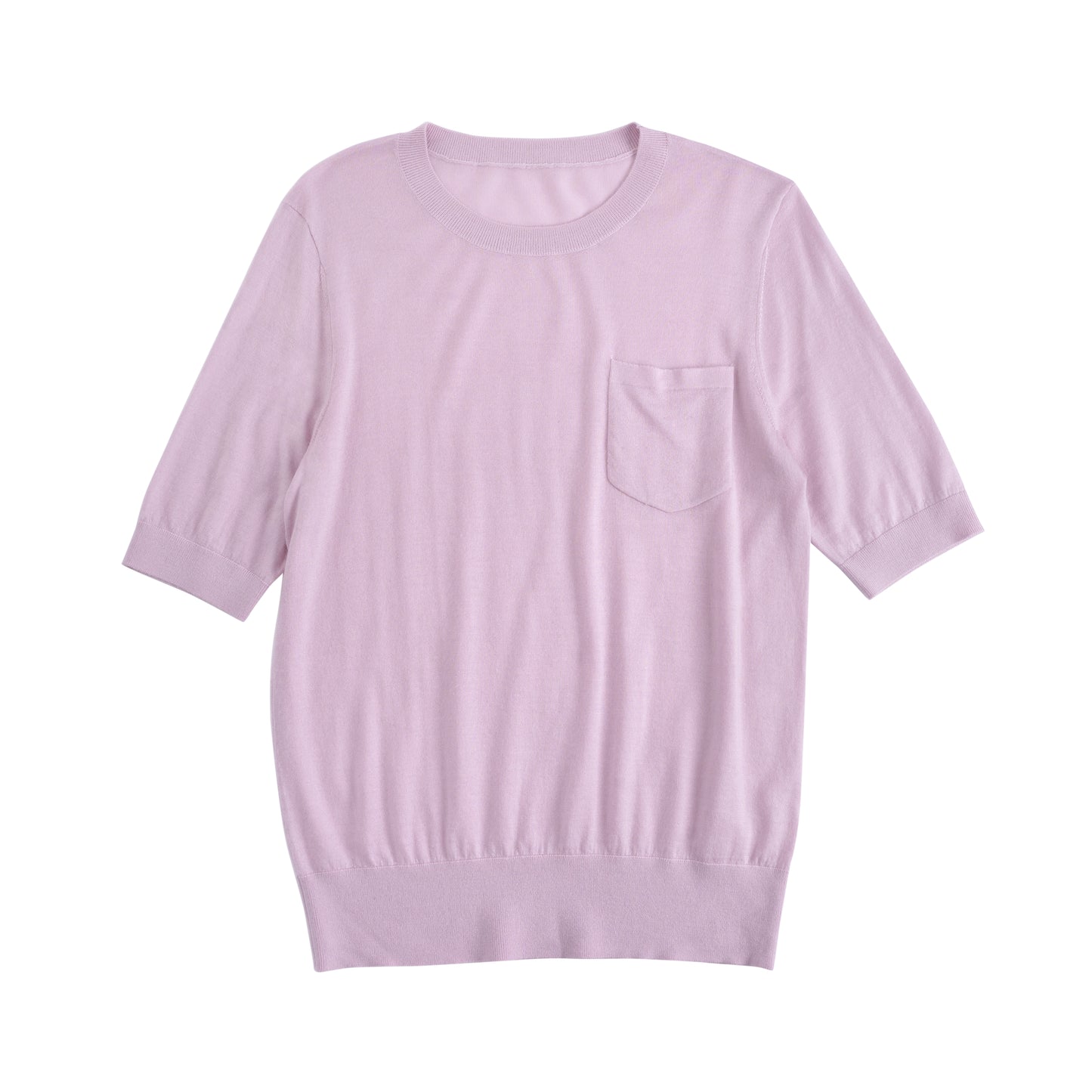 JENNIE LIU Women's Tissue Weight 75% Merino Wool 25% Silk Crew Neck Short Sleeve T Shirt Sweater | Ultra Soft Machine-Washable Sweaters for Women