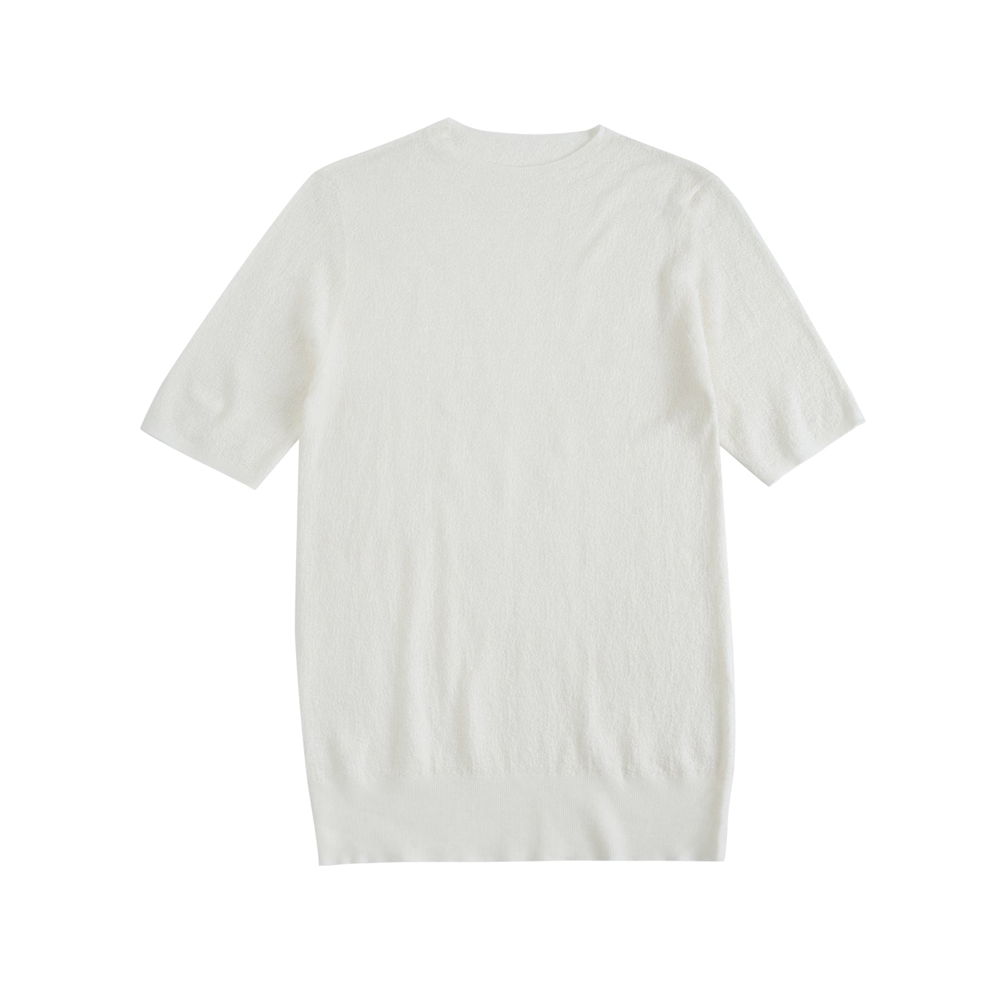 JENNIE LIU Women's Funnel Neck Short Sleeve Sweater | 75% Merino Wool 25% Silk Ultra Soft Fine-gauge Knit Top | Machine Washable