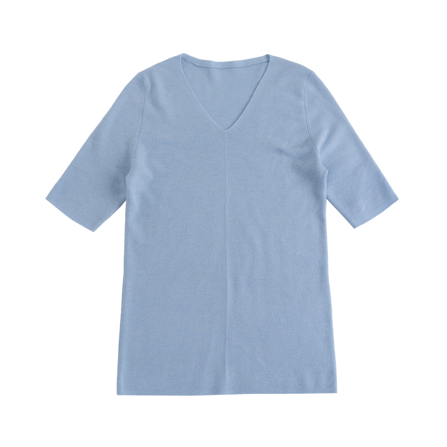 JENNIE LIU Women's Merino Wool Lurex Sweater | Shimmer Fine gauge V-Neck Short Sleeve Top | Machine Washable Pullover for Women