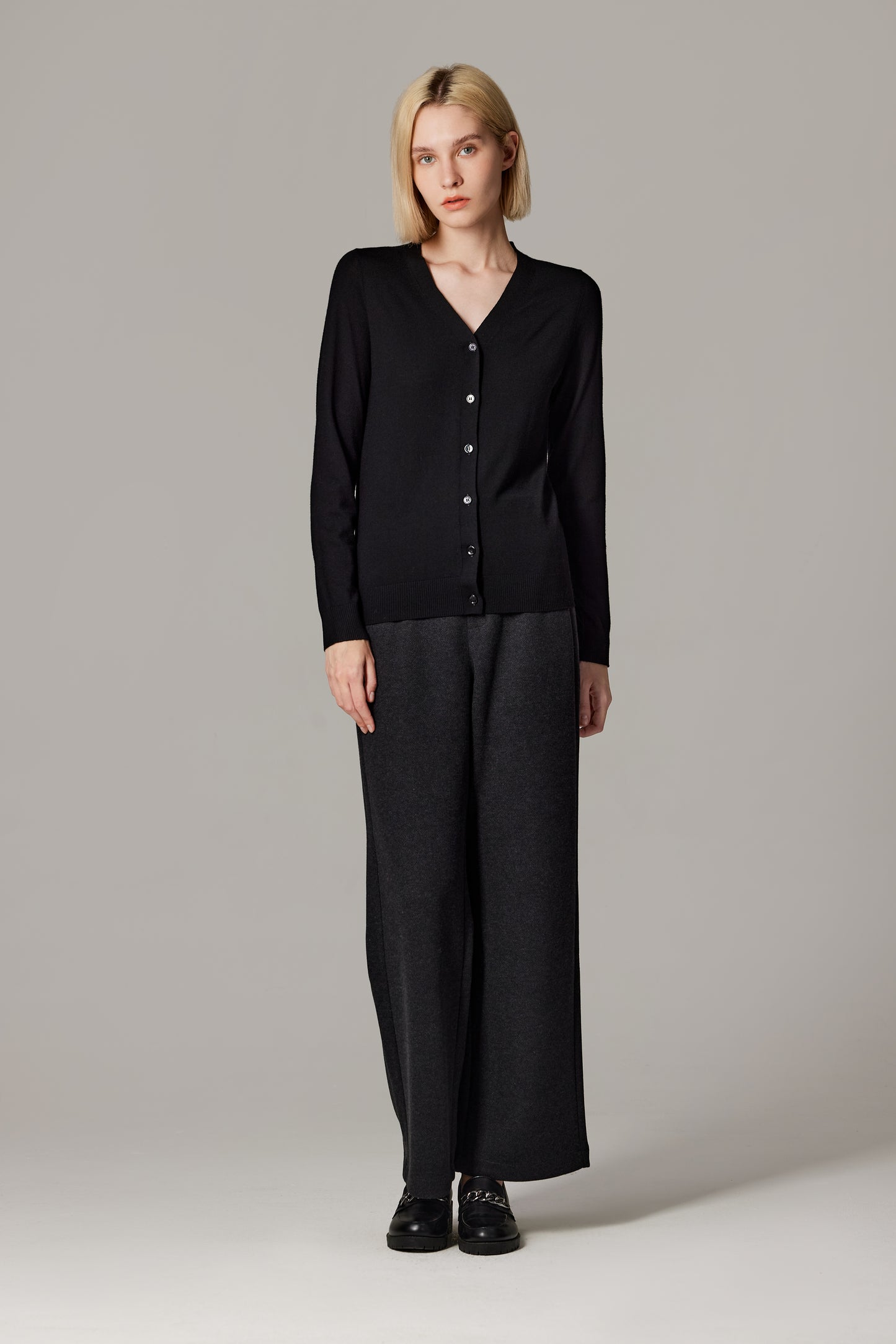 JENNIE LIU Women's 100% Merino Wool Light Weight Cardigan | Ultra Soft Fine Gauge V Neck Sweaters for Women | Machine Washable