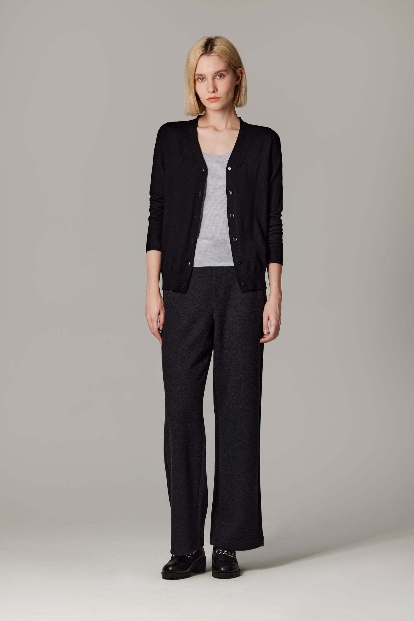 JENNIE LIU Women's 100% Merino Wool Light Weight Cardigan | Ultra Soft Fine Gauge V Neck Sweaters for Women | Machine Washable