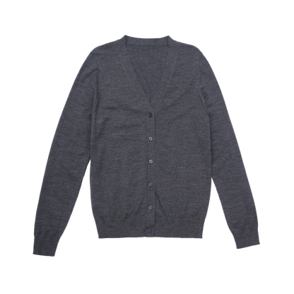 Women's Merino Wool V-Neck Cardigan in Charcoal by JENNIE LIU