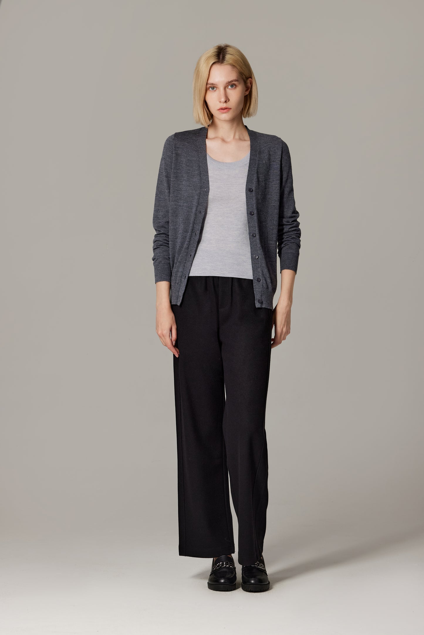 JENNIE LIU Women's 100% Merino Wool Light Weight Cardigan | Ultra Soft Fine Gauge V Neck Sweaters for Women | Machine Washable