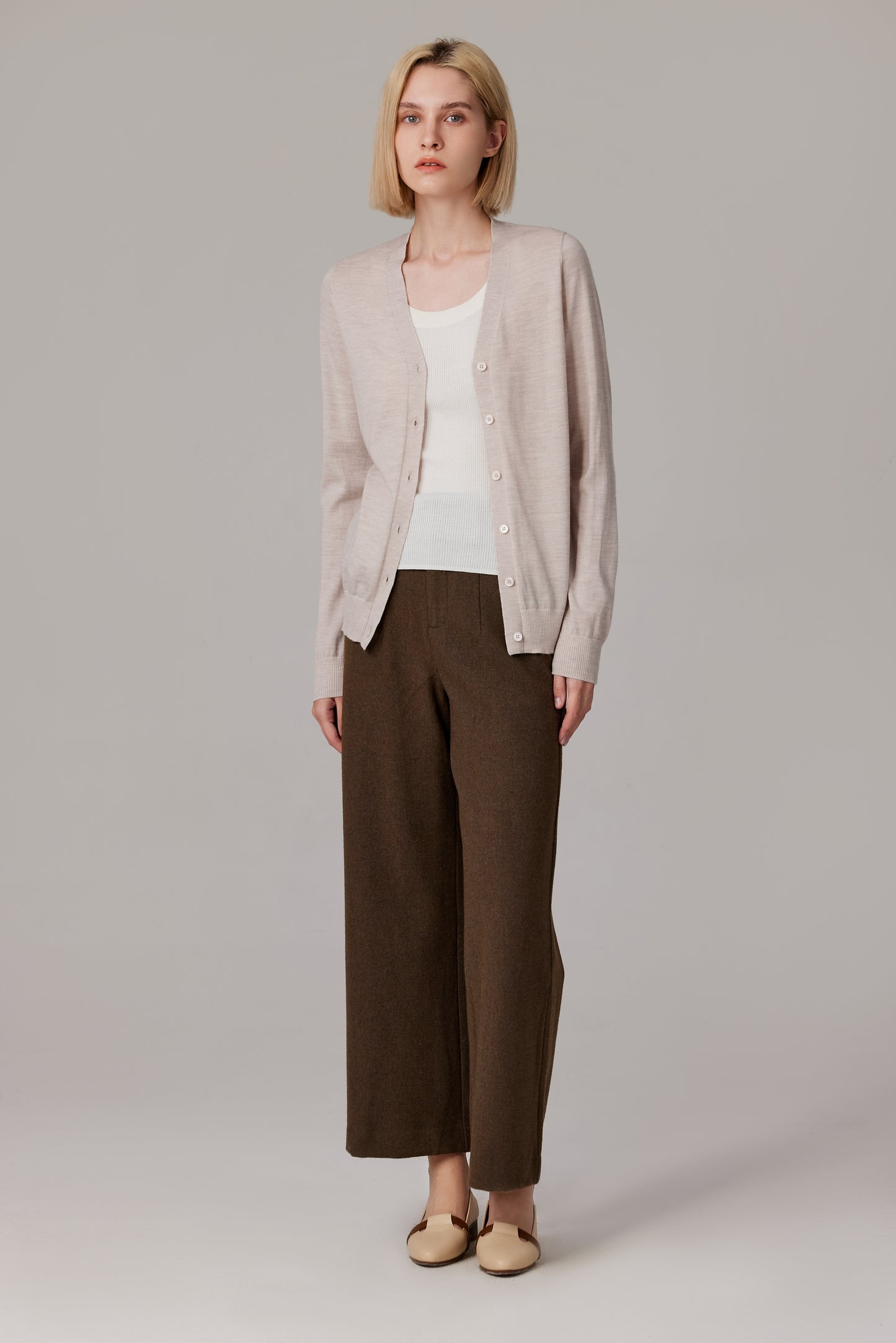 JENNIE LIU Women's 100% Merino Wool Light Weight Cardigan | Ultra Soft Fine Gauge V Neck Sweaters for Women | Machine Washable