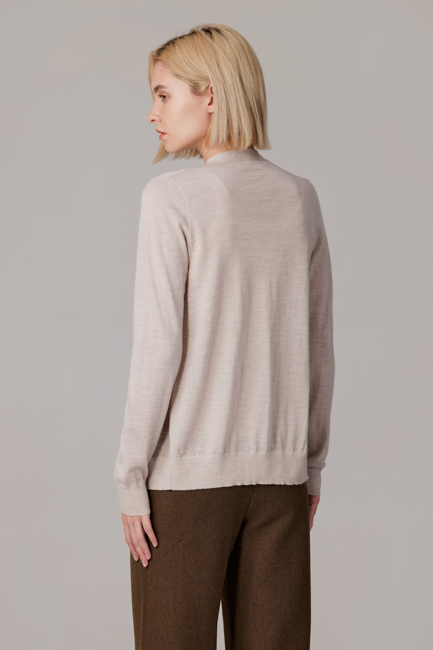 JENNIE LIU Women's 100% Merino Wool Light Weight Cardigan | Ultra Soft Fine Gauge V Neck Sweaters for Women | Machine Washable