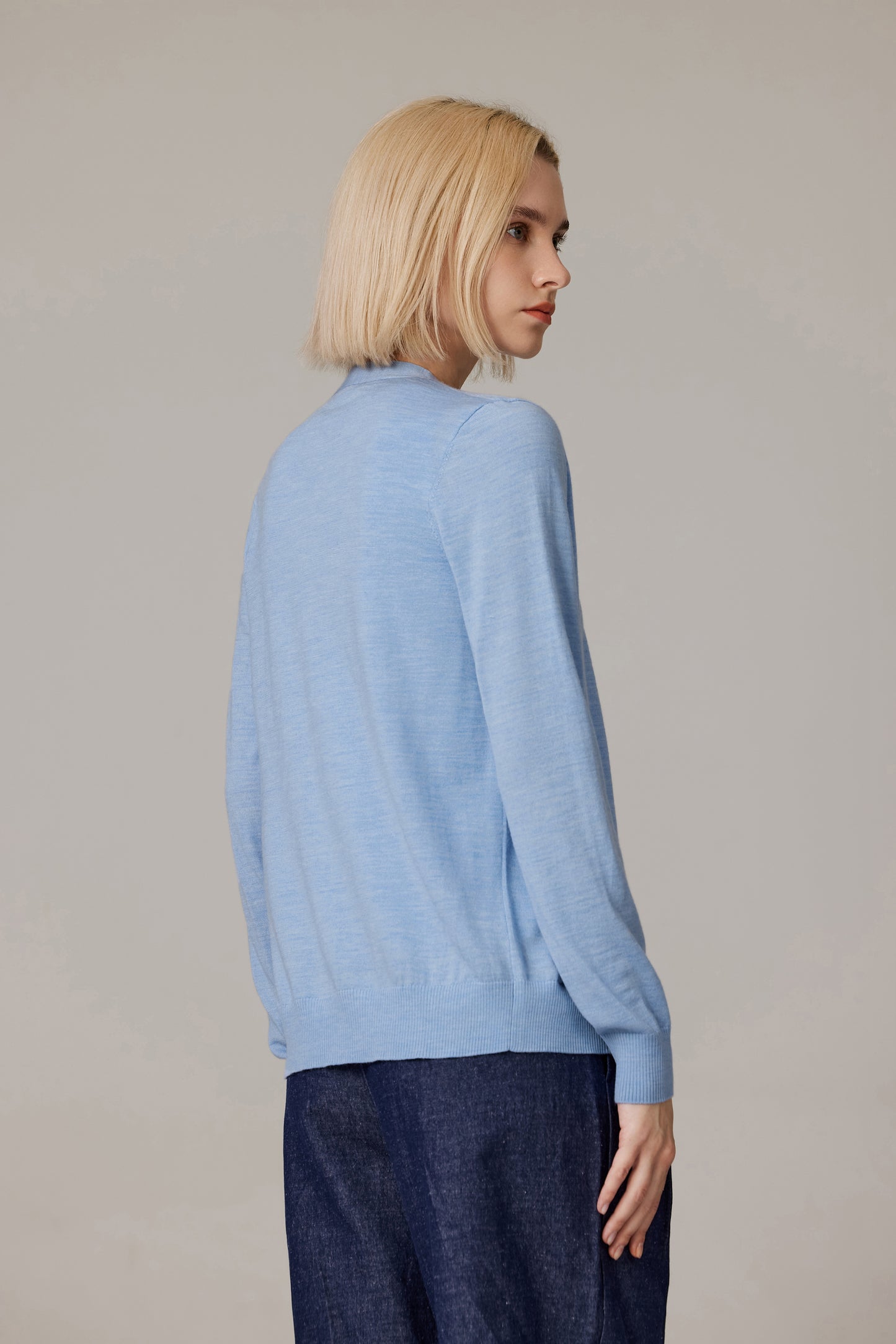 JENNIE LIU Women's 100% Merino Wool Light Weight Cardigan | Ultra Soft Fine Gauge V Neck Sweaters for Women | Machine Washable