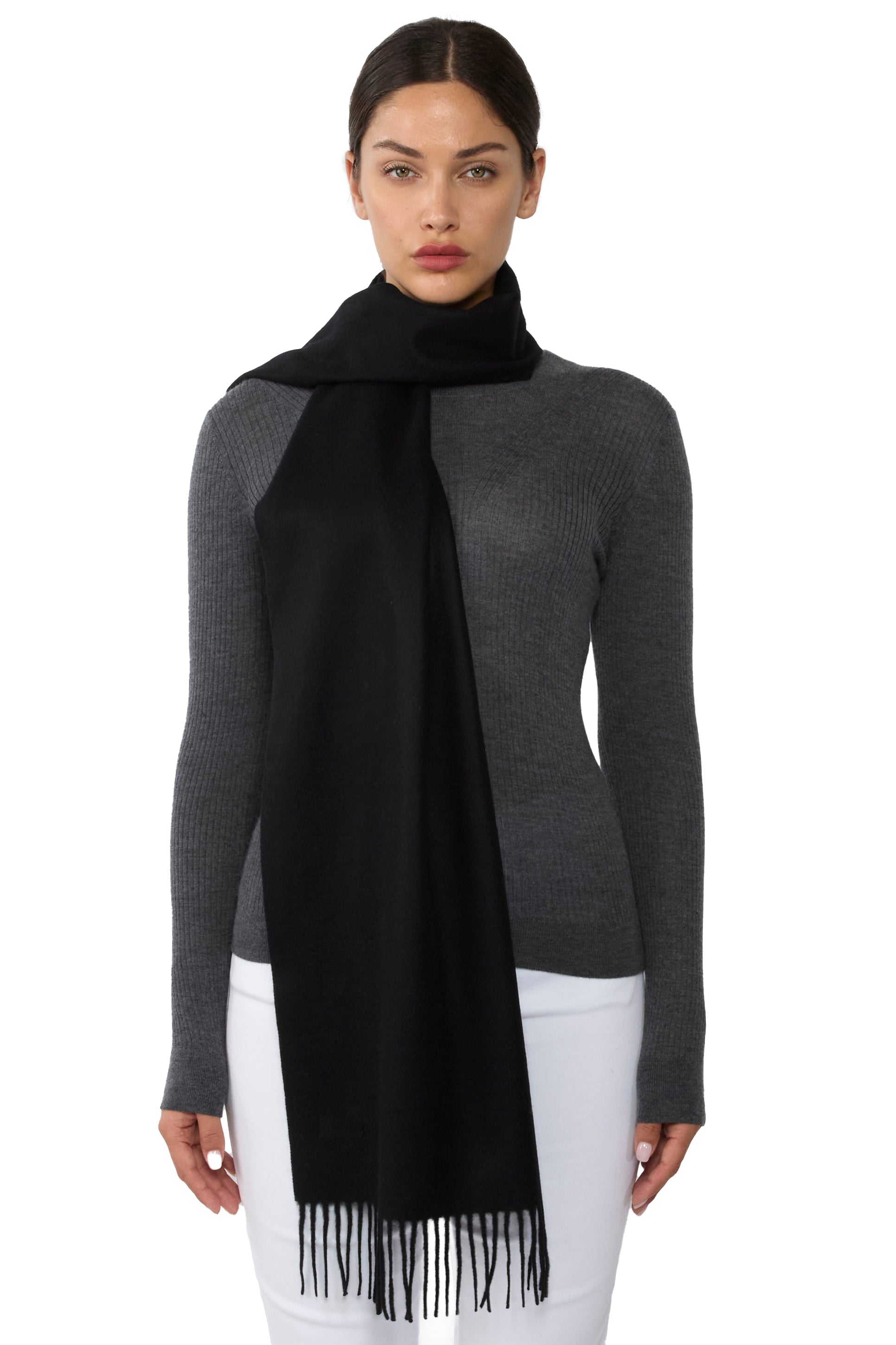 JENNIE LIU Women's 100% Pure Cashmere Scarf 75