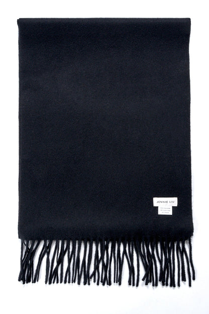Women's Cashmere Scarf 75 x 12 in Black by JENNIE LIU