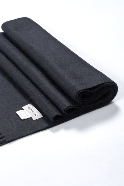 Women's Cashmere Scarf 75 x 12 in Black by JENNIE LIU