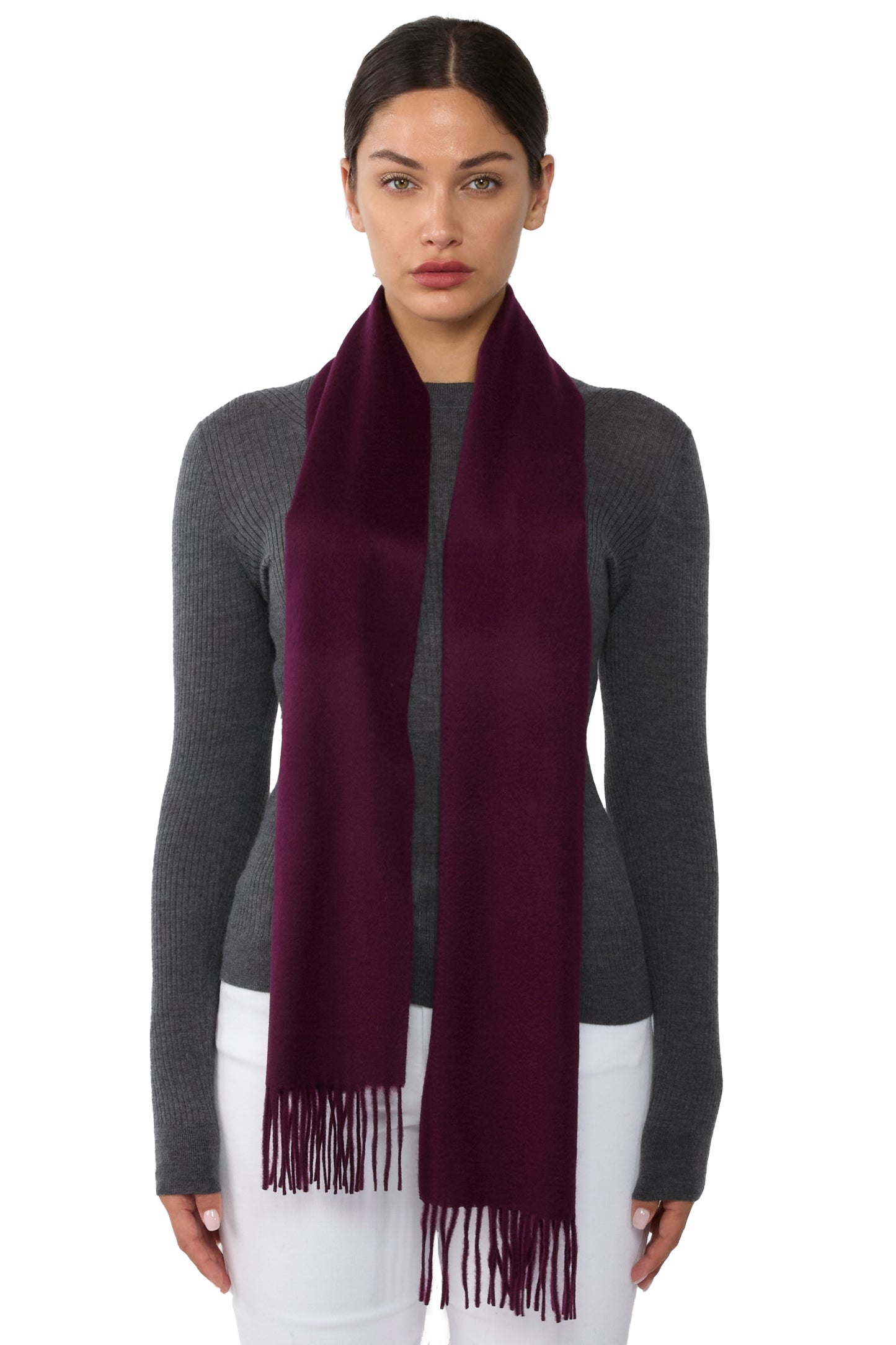 JENNIE LIU Women's 100% Pure Cashmere Scarf 75"x12" Cashmere Scarves for Women