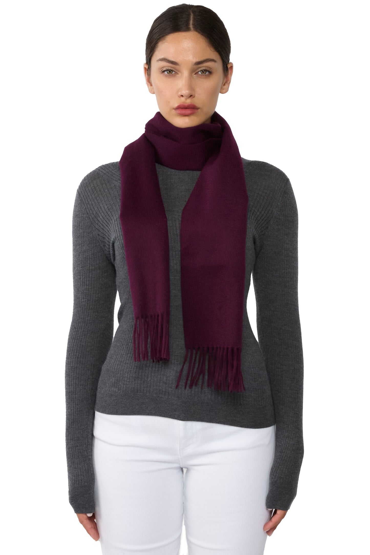 JENNIE LIU Women's 100% Pure Cashmere Scarf 75"x12" Cashmere Scarves for Women