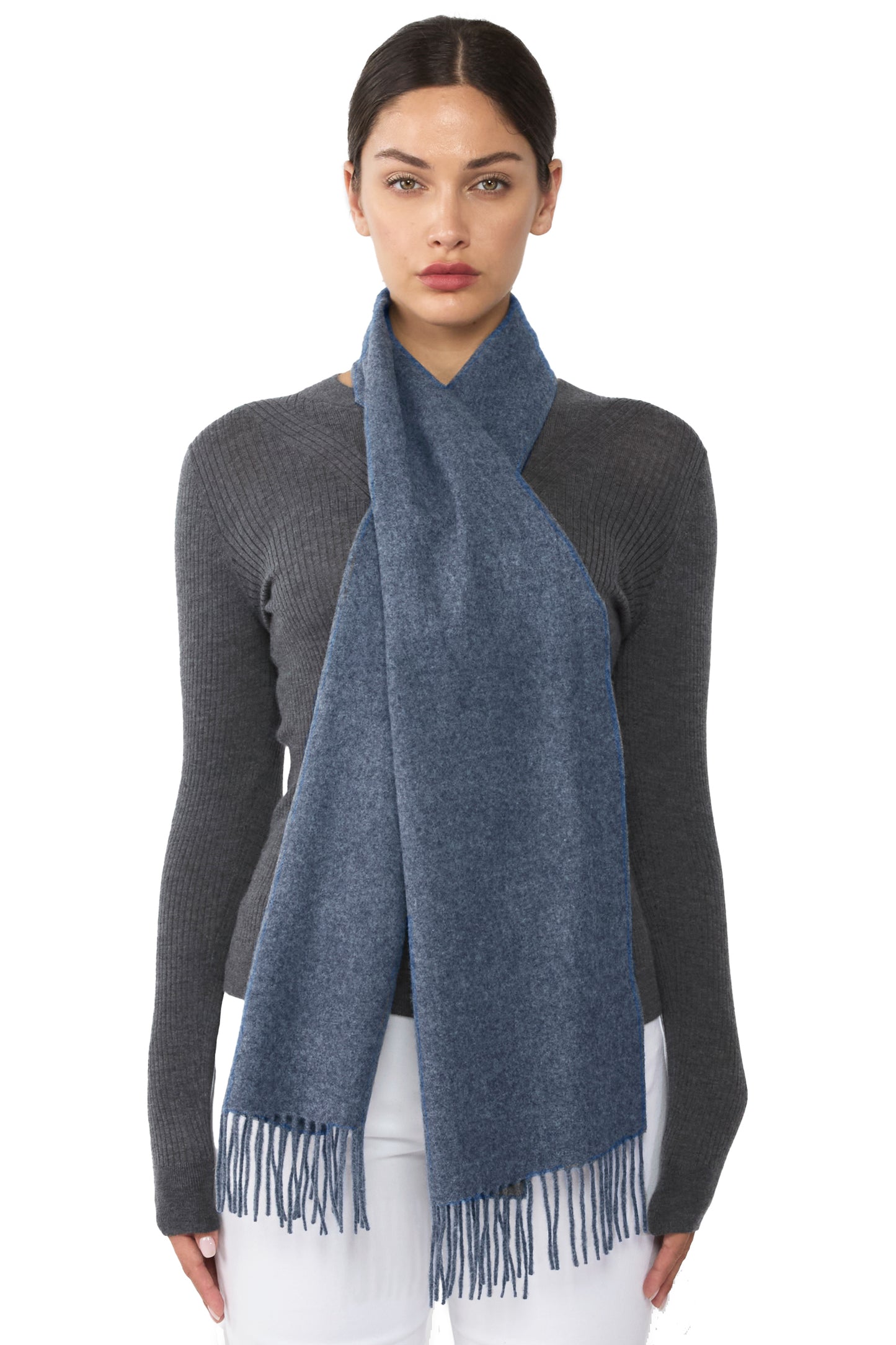 JENNIE LIU Women's 100% Pure Cashmere Scarf 75"x12" Cashmere Scarves for Women