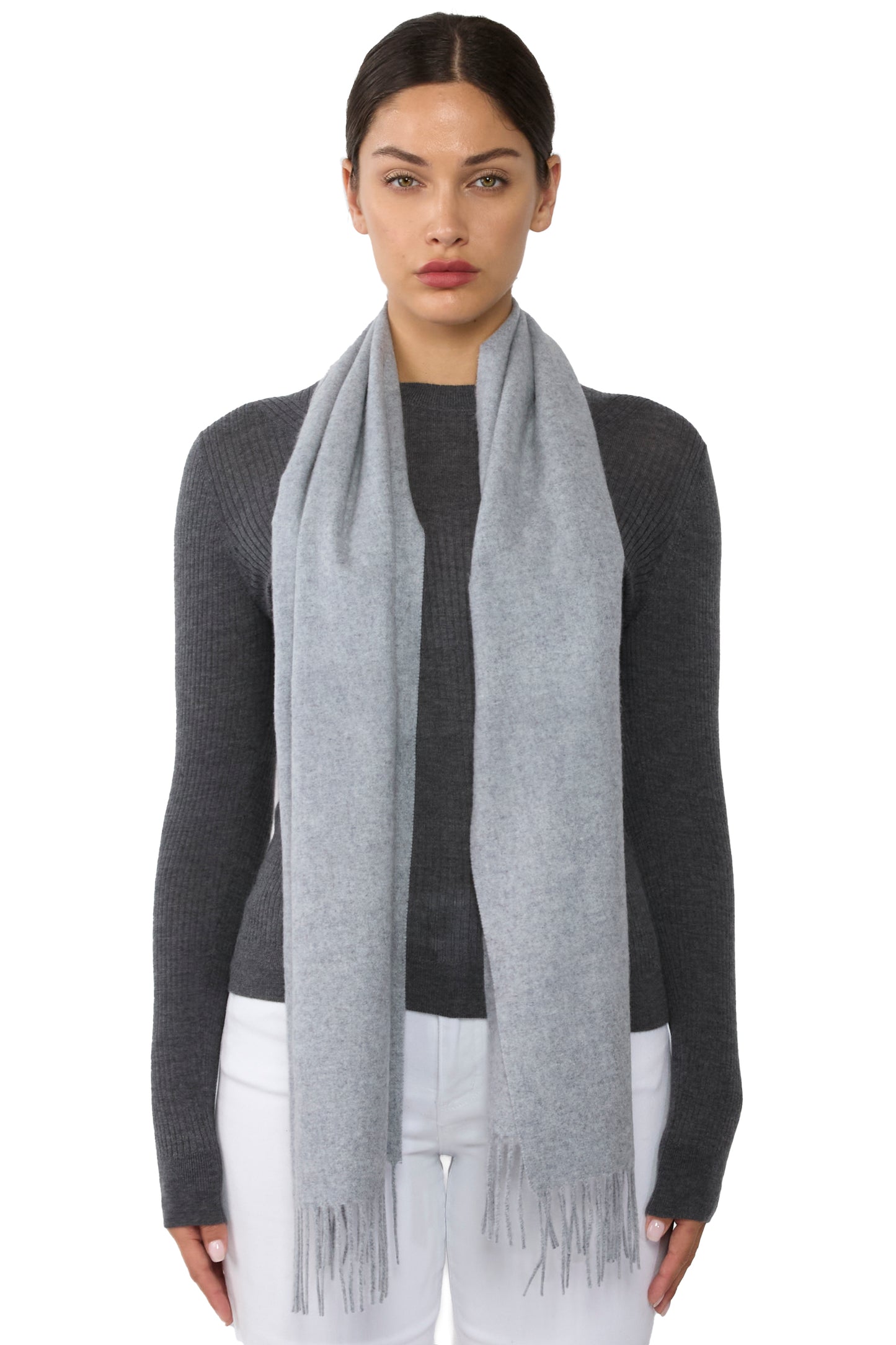 JENNIE LIU Women's 100% Pure Cashmere Scarf 75"x12" Cashmere Scarves for Women