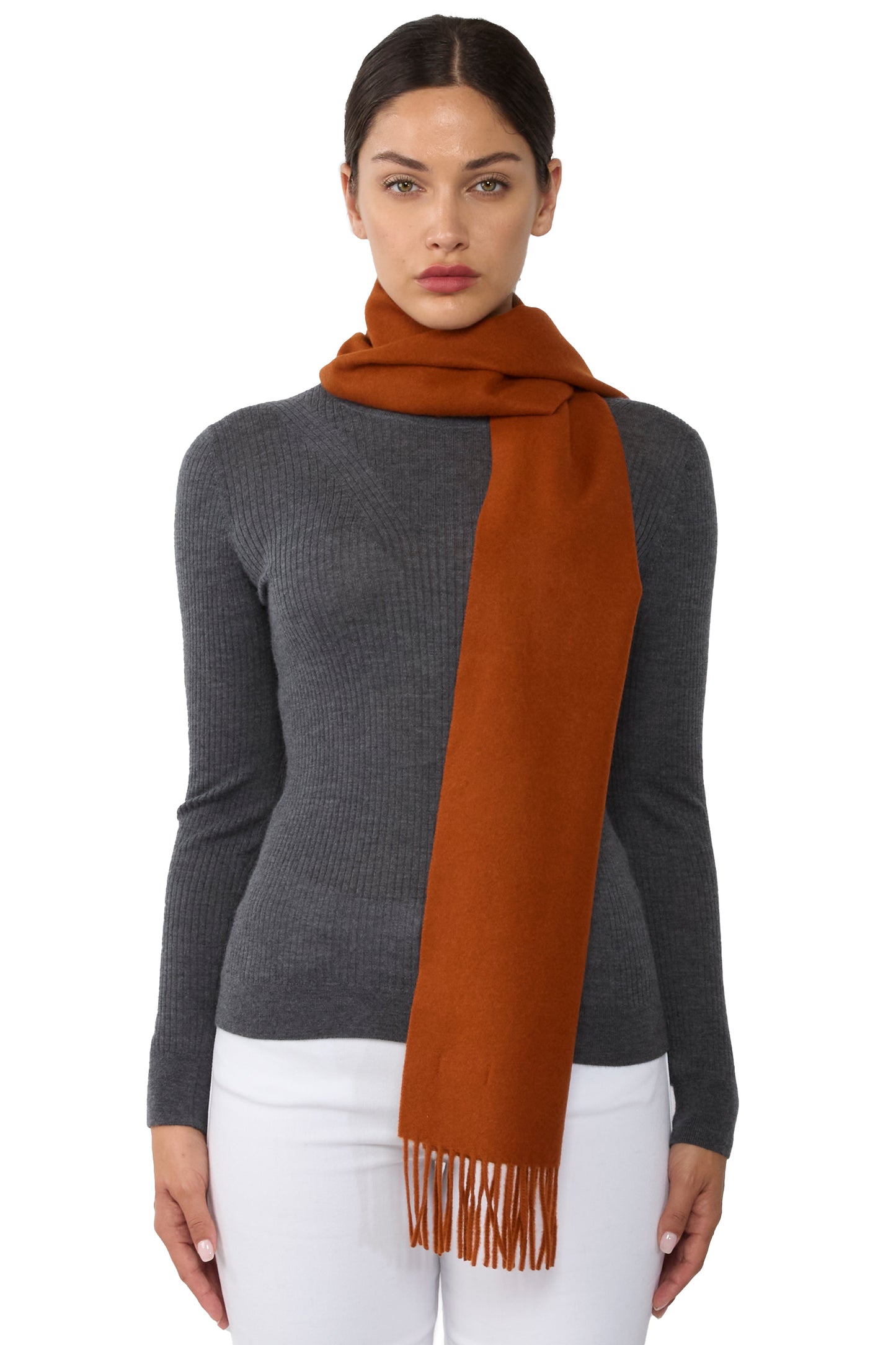 JENNIE LIU Women's 100% Pure Cashmere Scarf 75"x12" Cashmere Scarves for Women