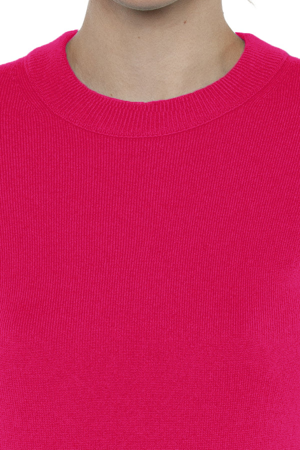 JENNIE LIU Women's 100% Pure Cashmere Long Sleeve Crew Neck Sweater