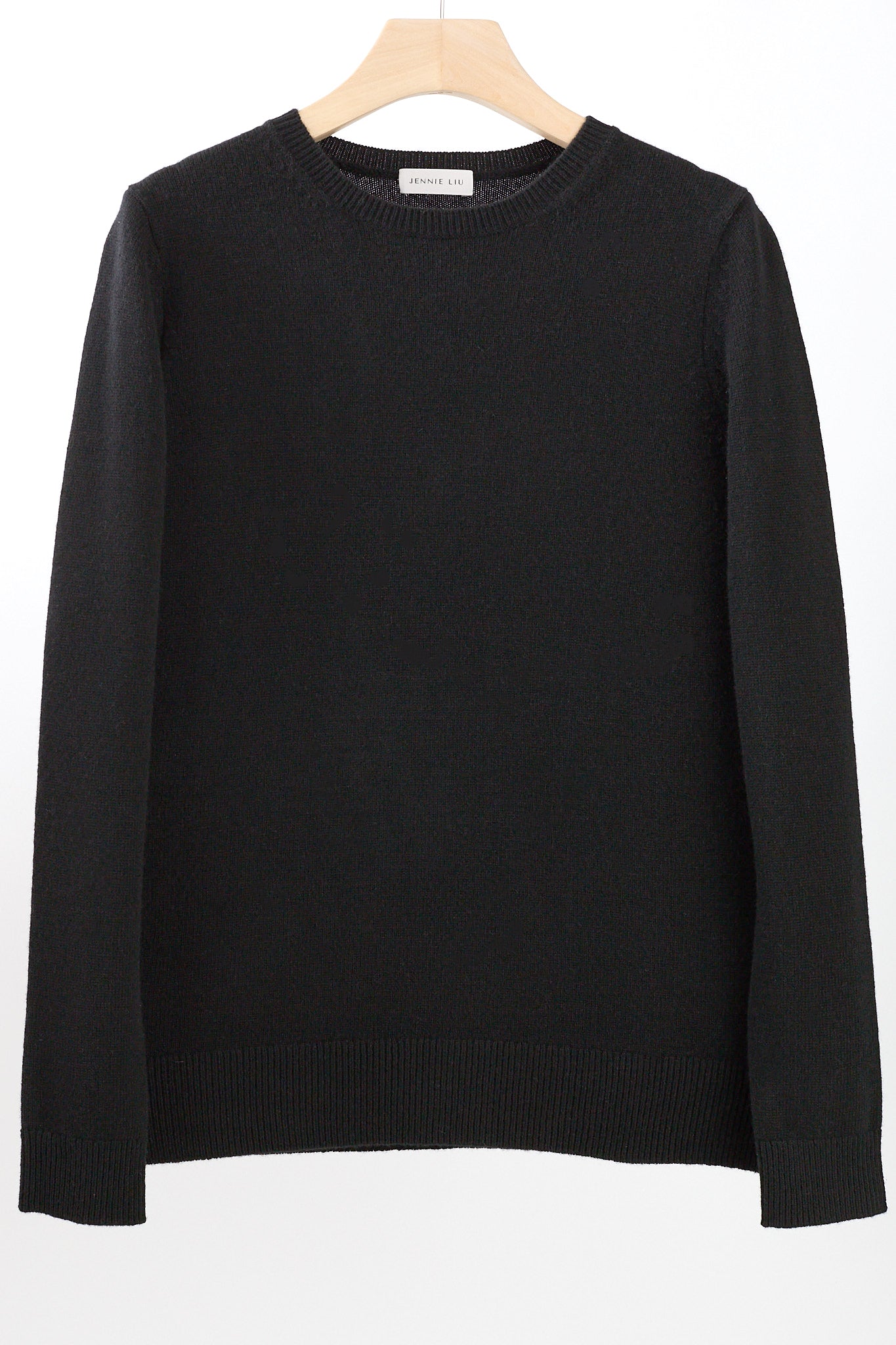 JENNIE LIU Women's 100% Pure Cashmere Long Sleeve Crew Neck Sweater