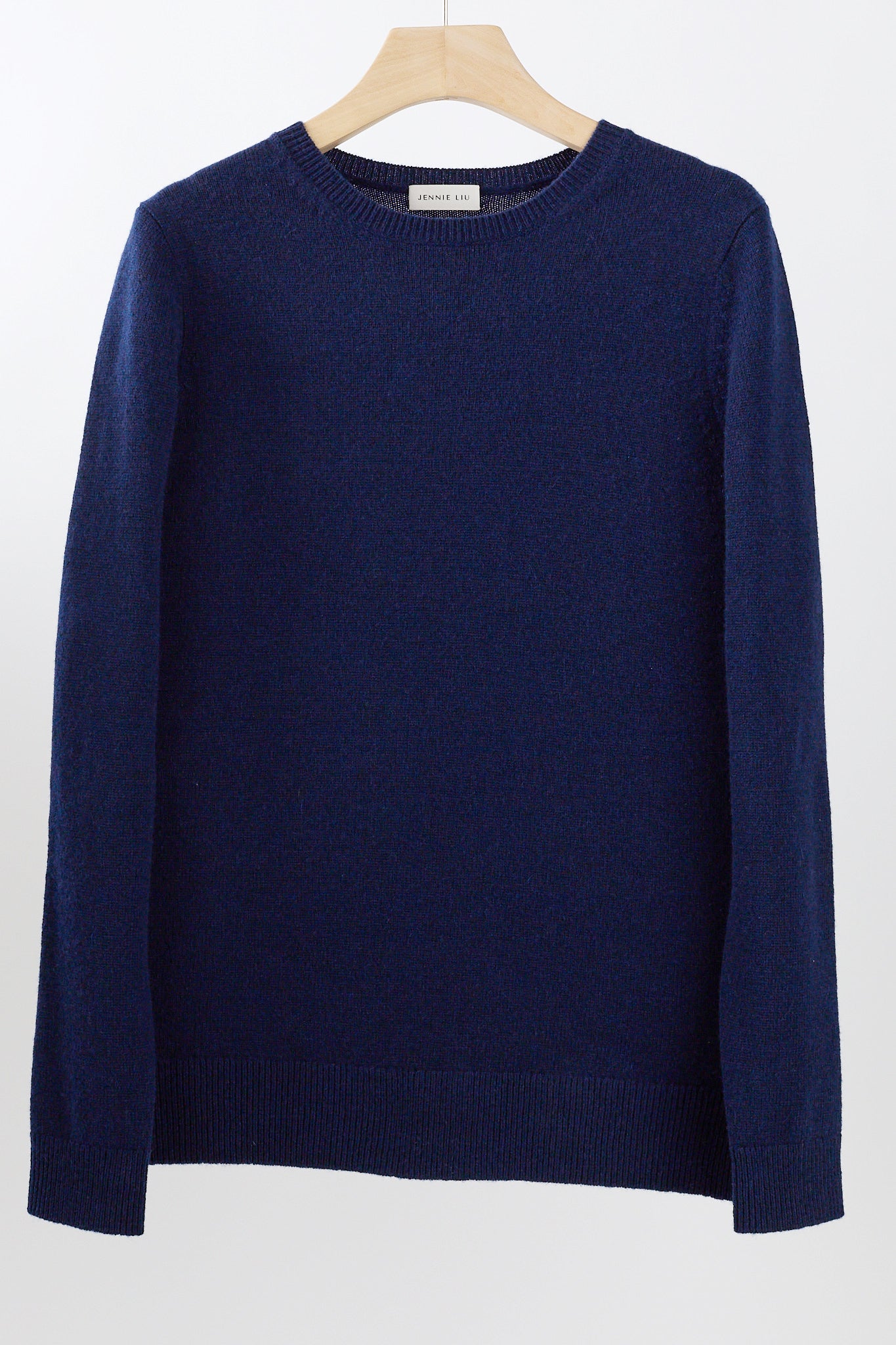 JENNIE LIU Women's 100% Pure Cashmere Long Sleeve Crew Neck Sweater