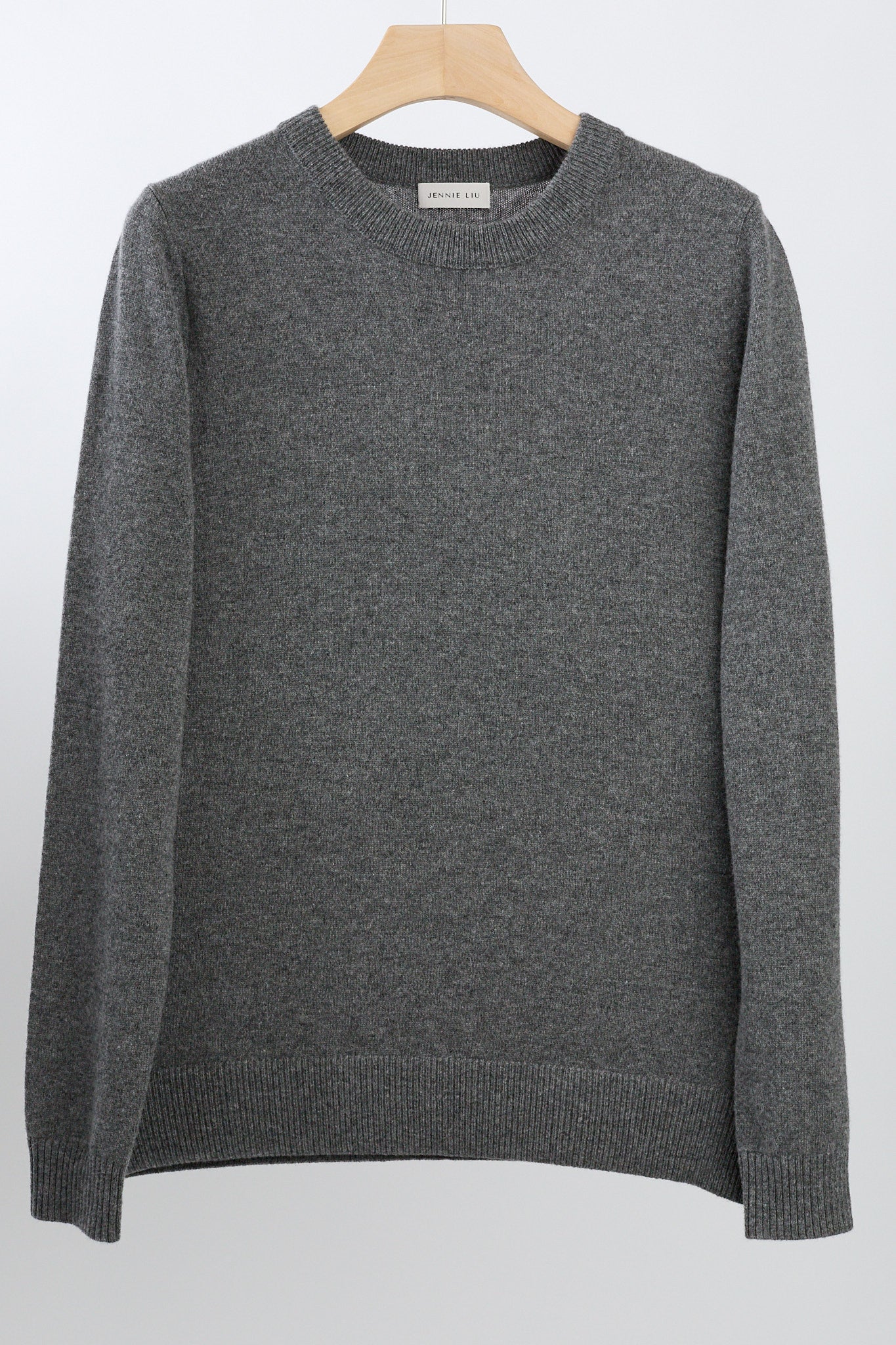 JENNIE LIU Women's 100% Pure Cashmere Long Sleeve Crew Neck Sweater