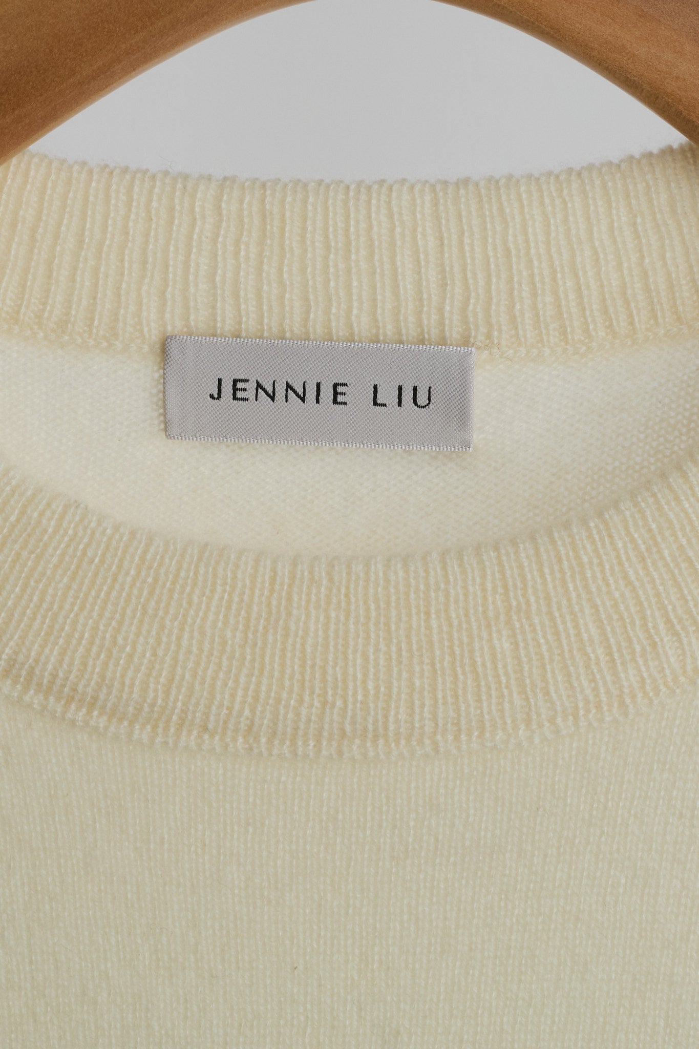 JENNIE LIU Women's 100% Pure Cashmere Long Sleeve Crew Neck Sweater