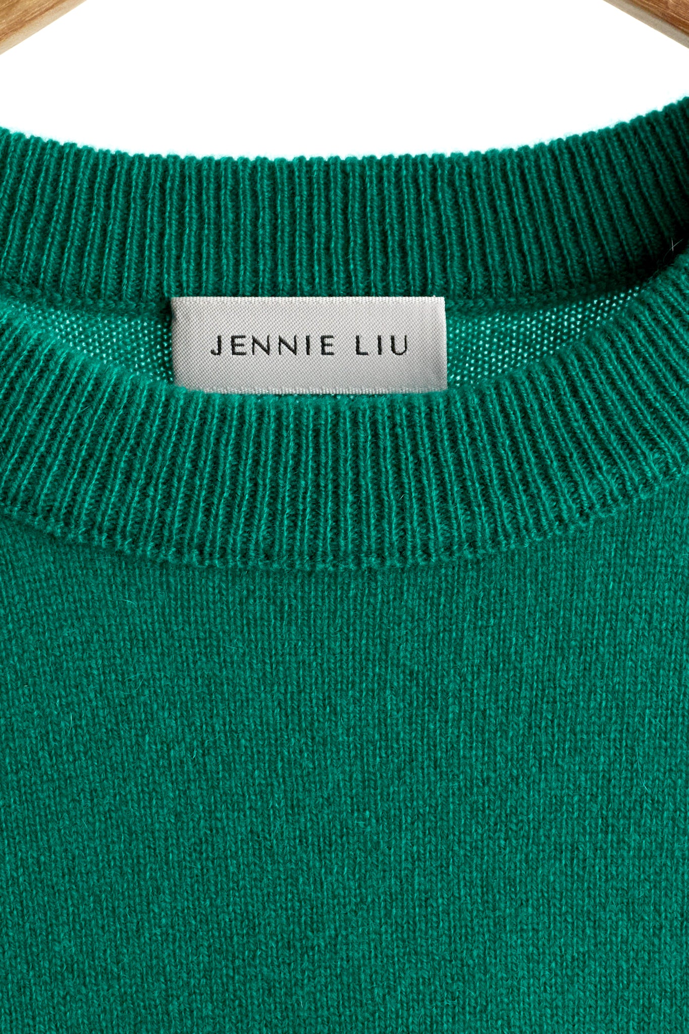 JENNIE LIU Women's 100% Pure Cashmere Long Sleeve Crew Neck Sweater