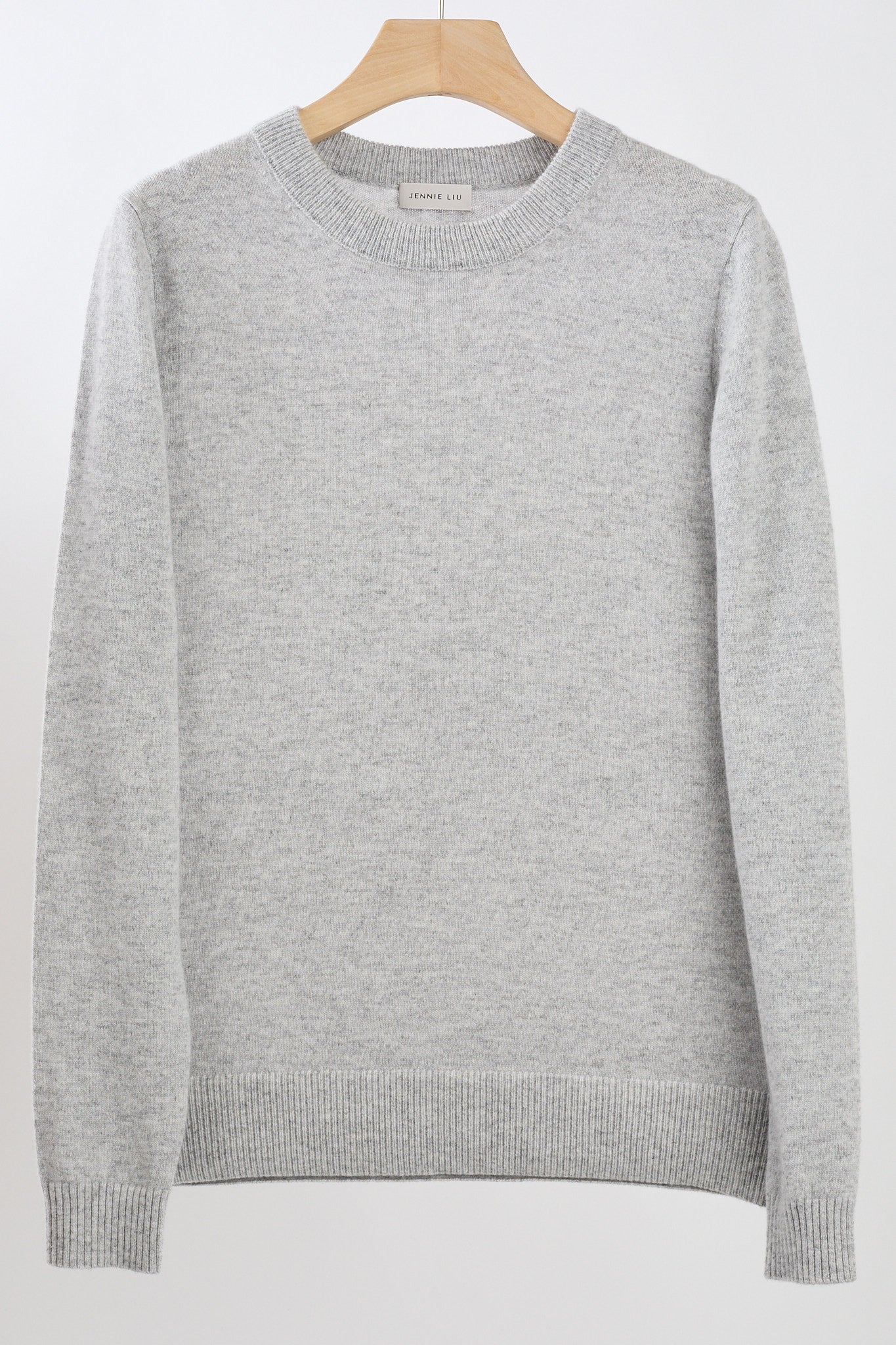 JENNIE LIU Women's 100% Pure Cashmere Long Sleeve Crew Neck Sweater