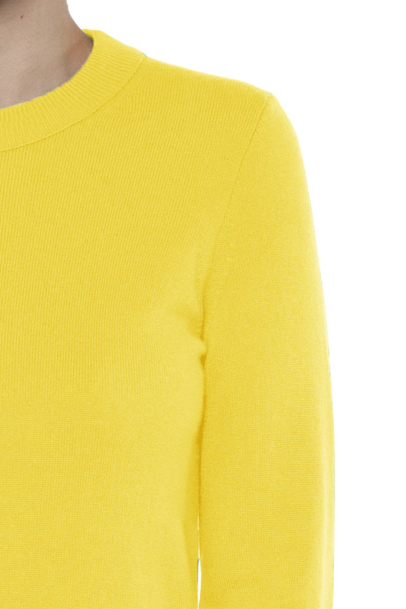 JENNIE LIU Women's 100% Pure Cashmere Long Sleeve Crew Neck Sweater