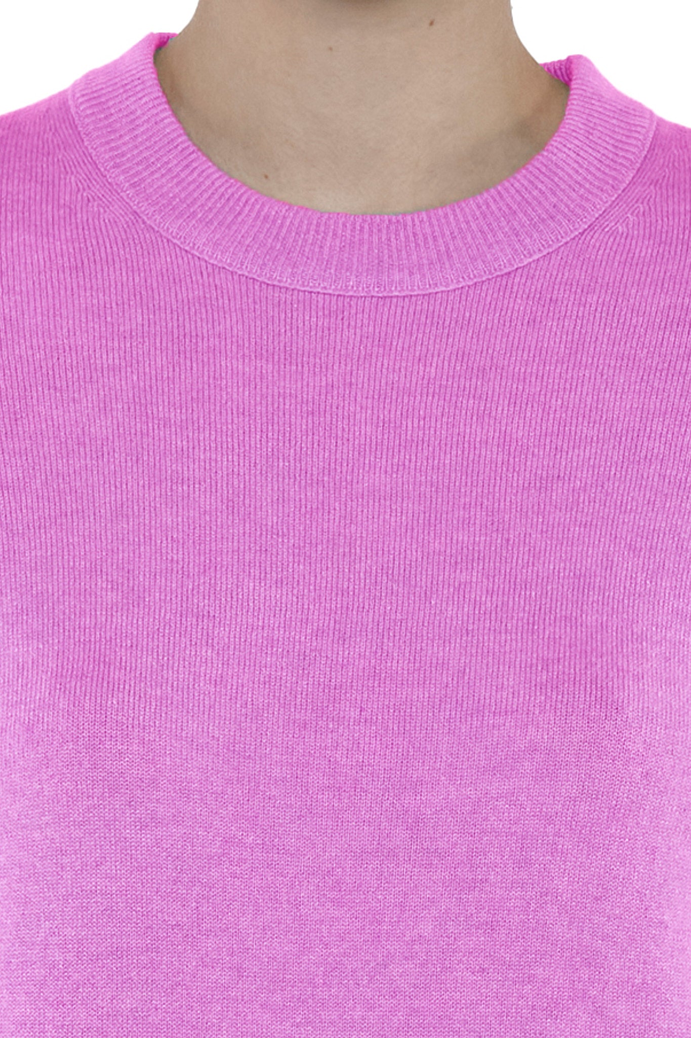 JENNIE LIU Women's 100% Pure Cashmere Long Sleeve Crew Neck Sweater