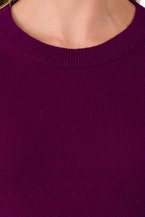 JENNIE LIU Women's 100% Pure Cashmere Long Sleeve Crew Neck Sweater